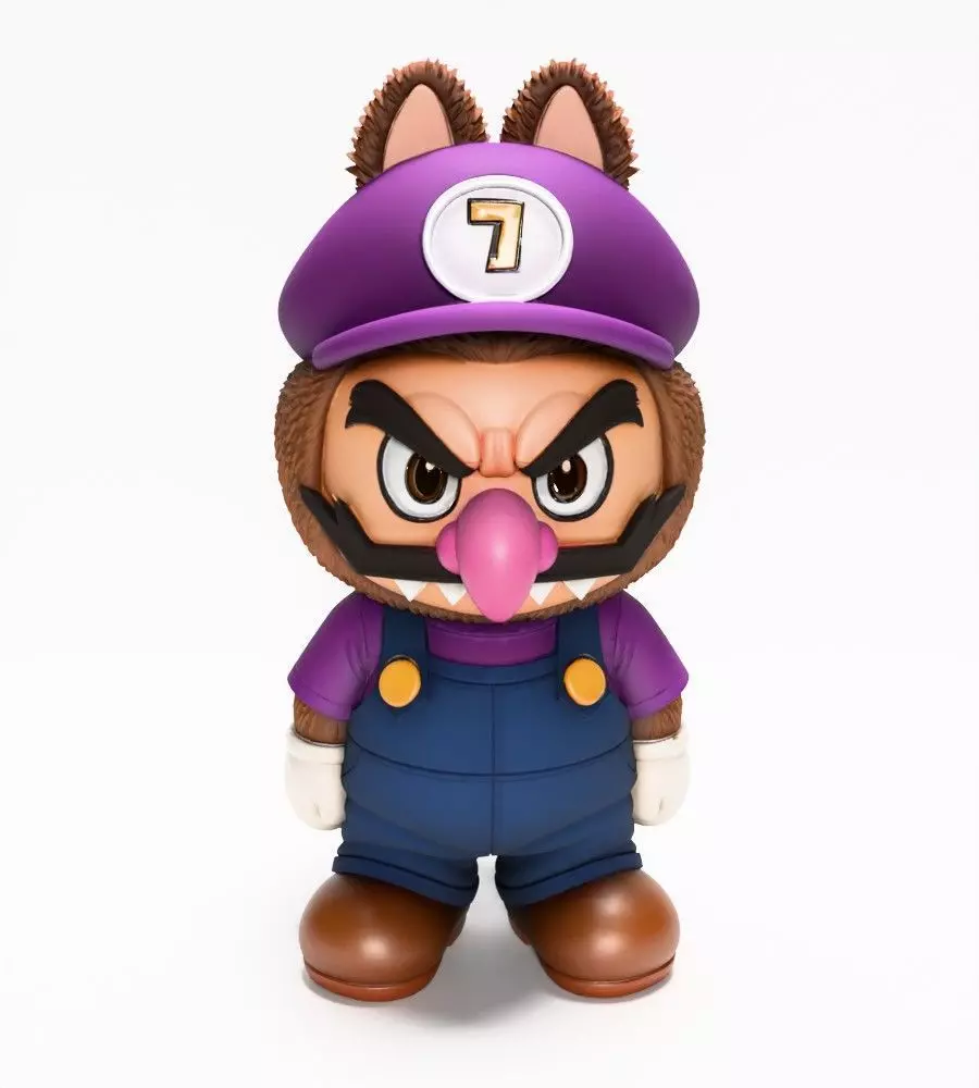 Waluigi Labubu Pop Mart Kasing Lung toy 3D print model_22