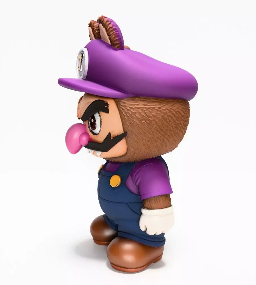 Waluigi Labubu Pop Mart Kasing Lung toy 3D print model_5