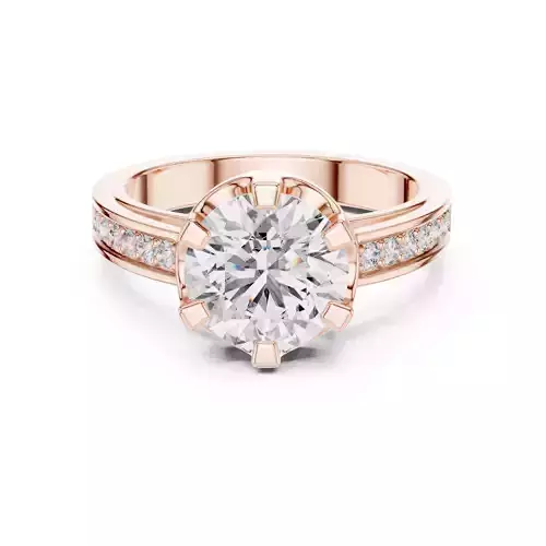 Round Cut Diamond Engagement Wedding Ring 3DM STL Video 3D print model