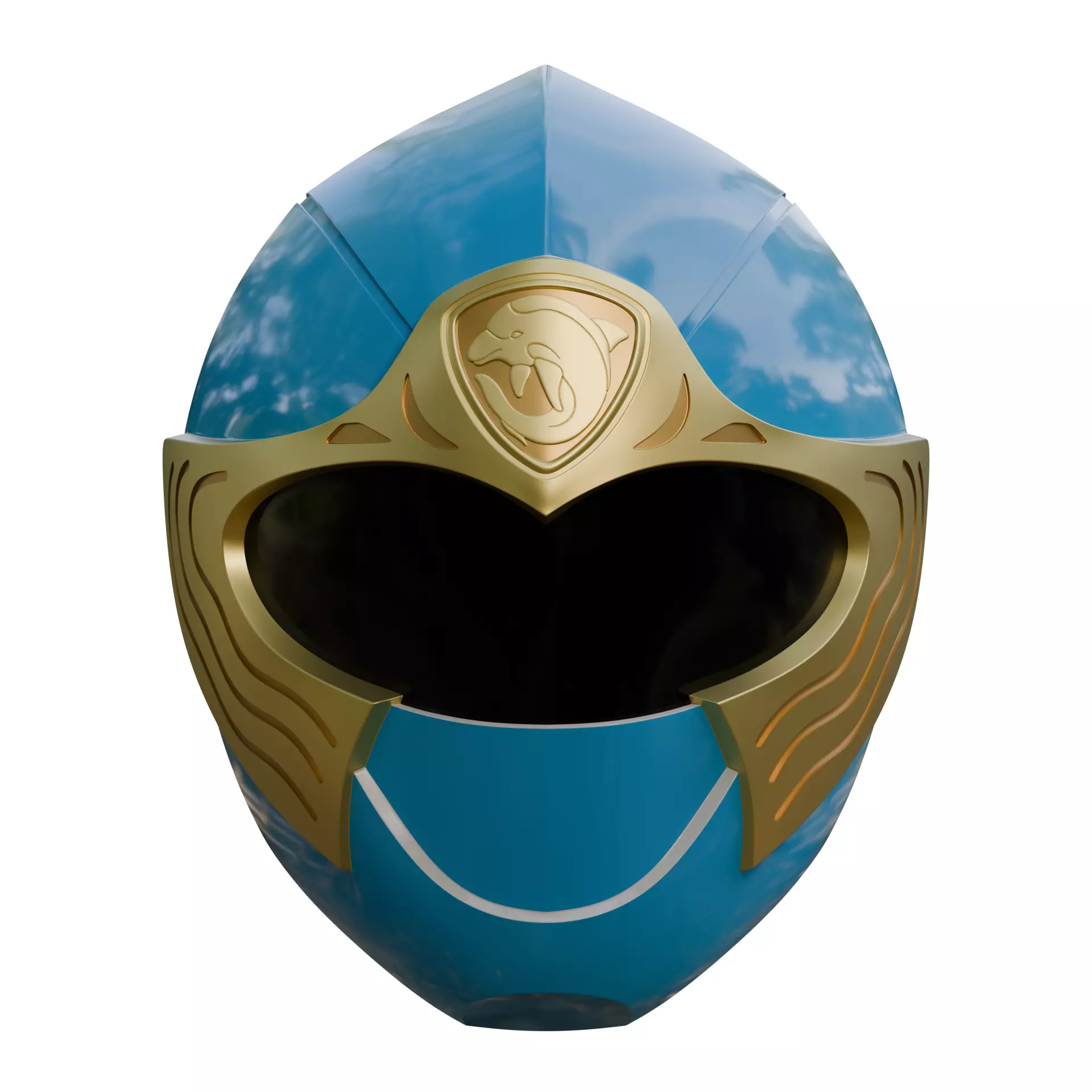 Blue Ninja Ranger Helmet - Power Rangers Ninja Storm Cosplay 3D print model_0