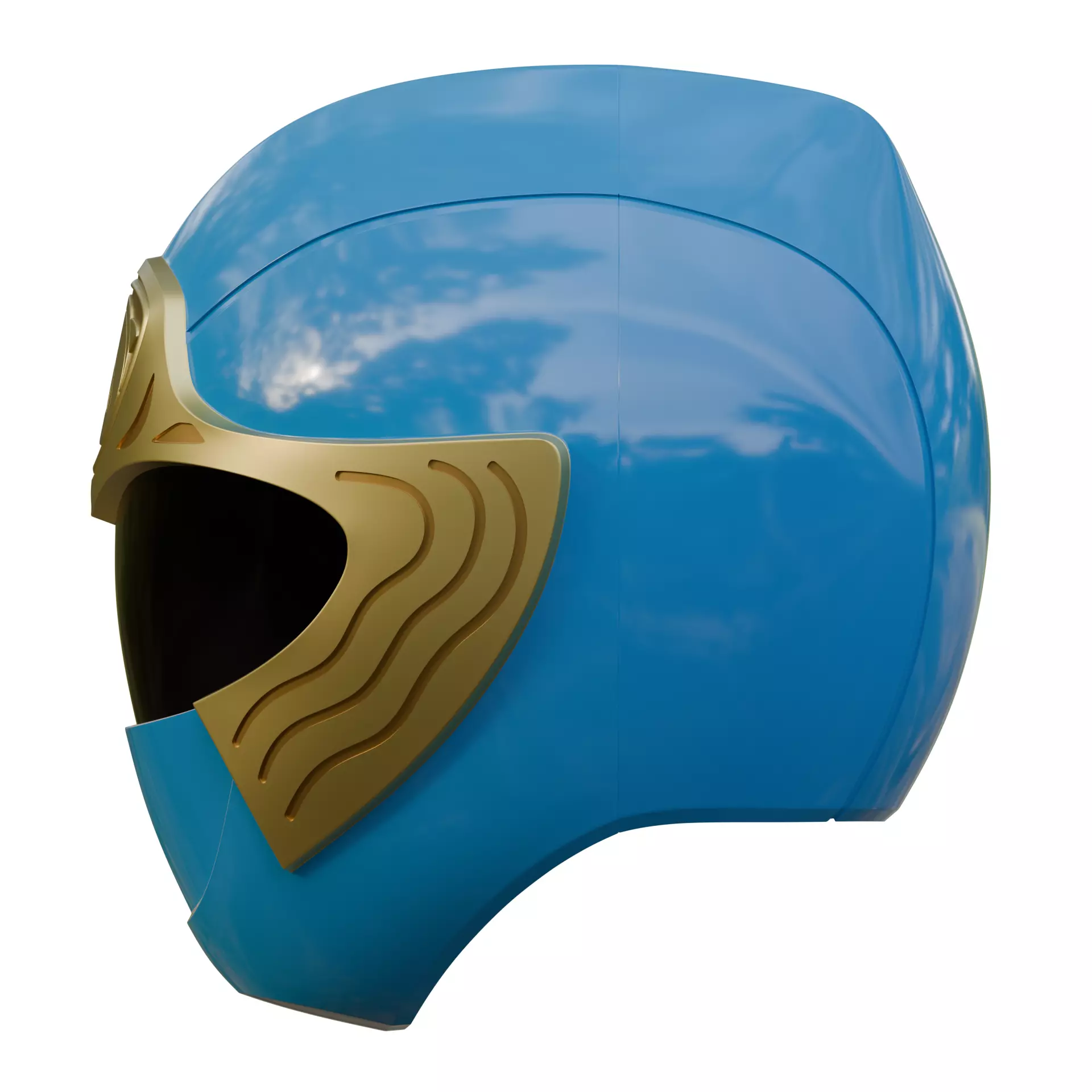 Blue Ninja Ranger Helmet - Power Rangers Ninja Storm Cosplay 3D print model_3