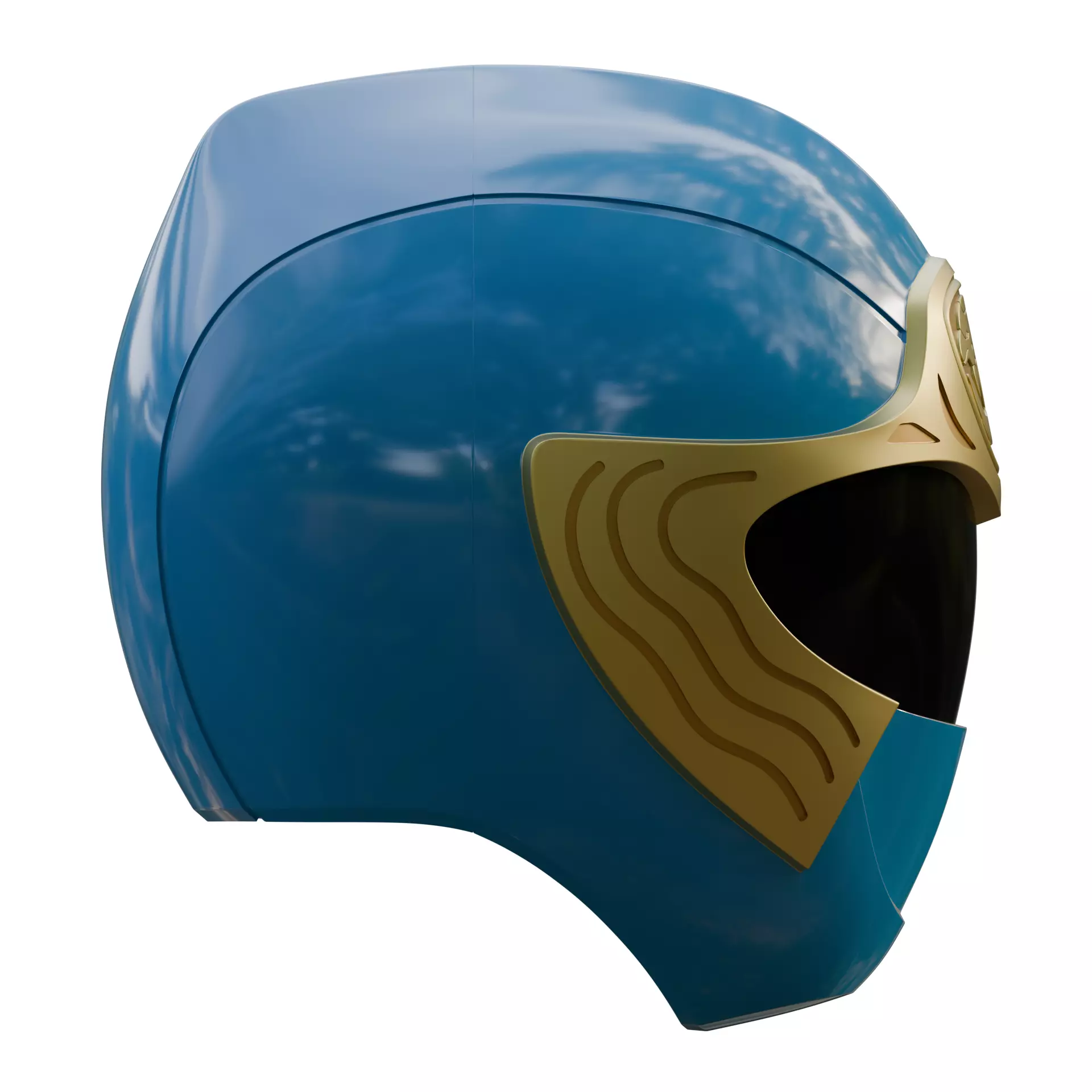 Blue Ninja Ranger Helmet - Power Rangers Ninja Storm Cosplay 3D print model_5