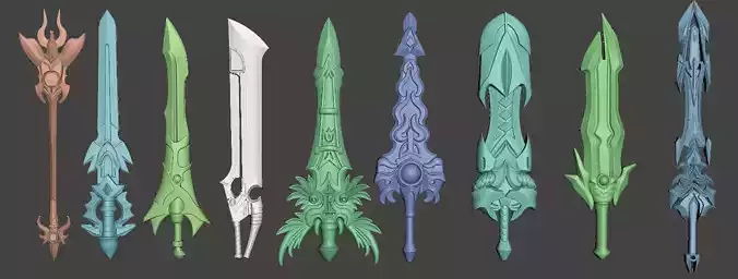 Bundle Set swords Dark Knight Mu RPG