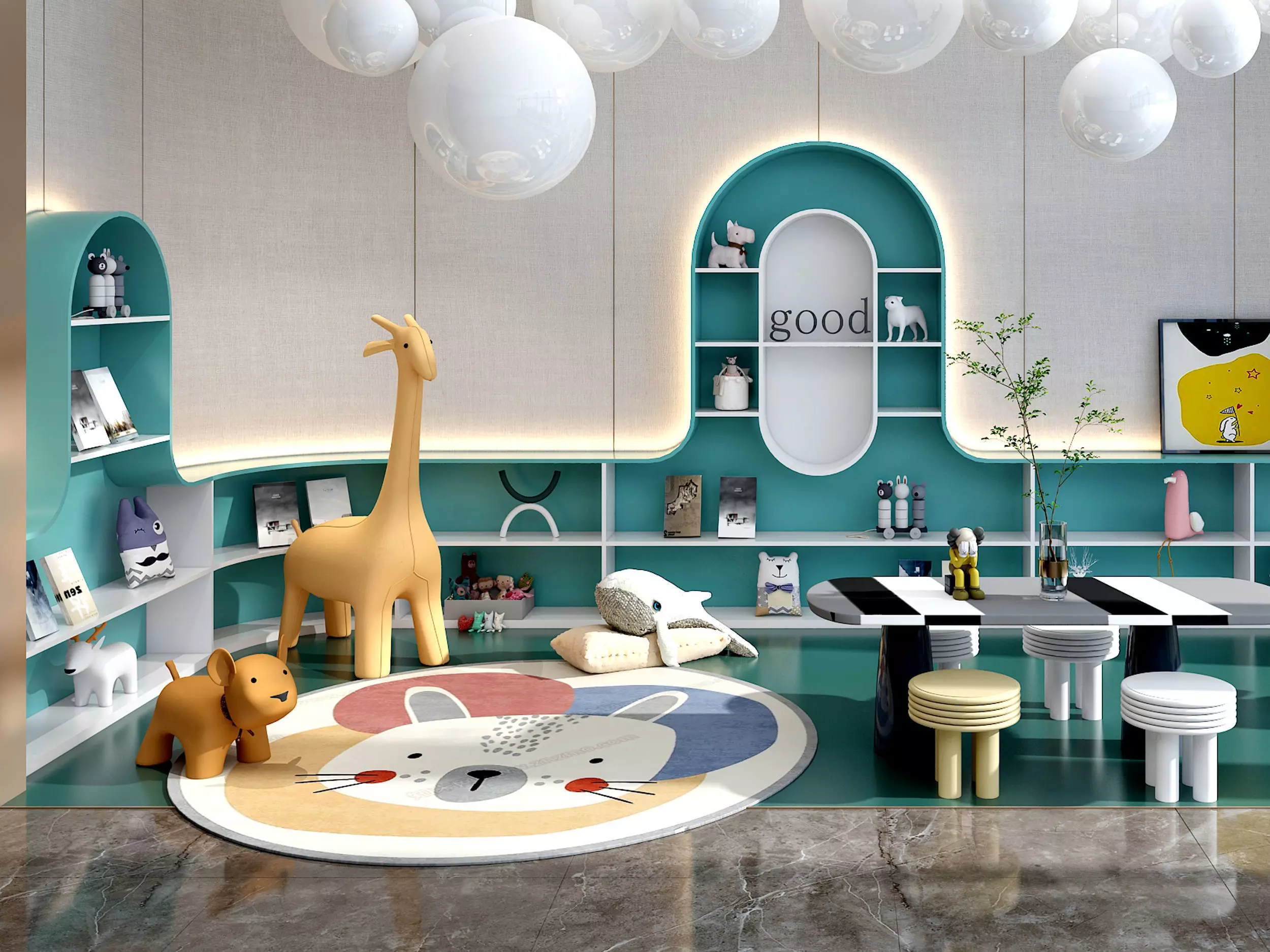 kindergarten Low-poly 3D model_2