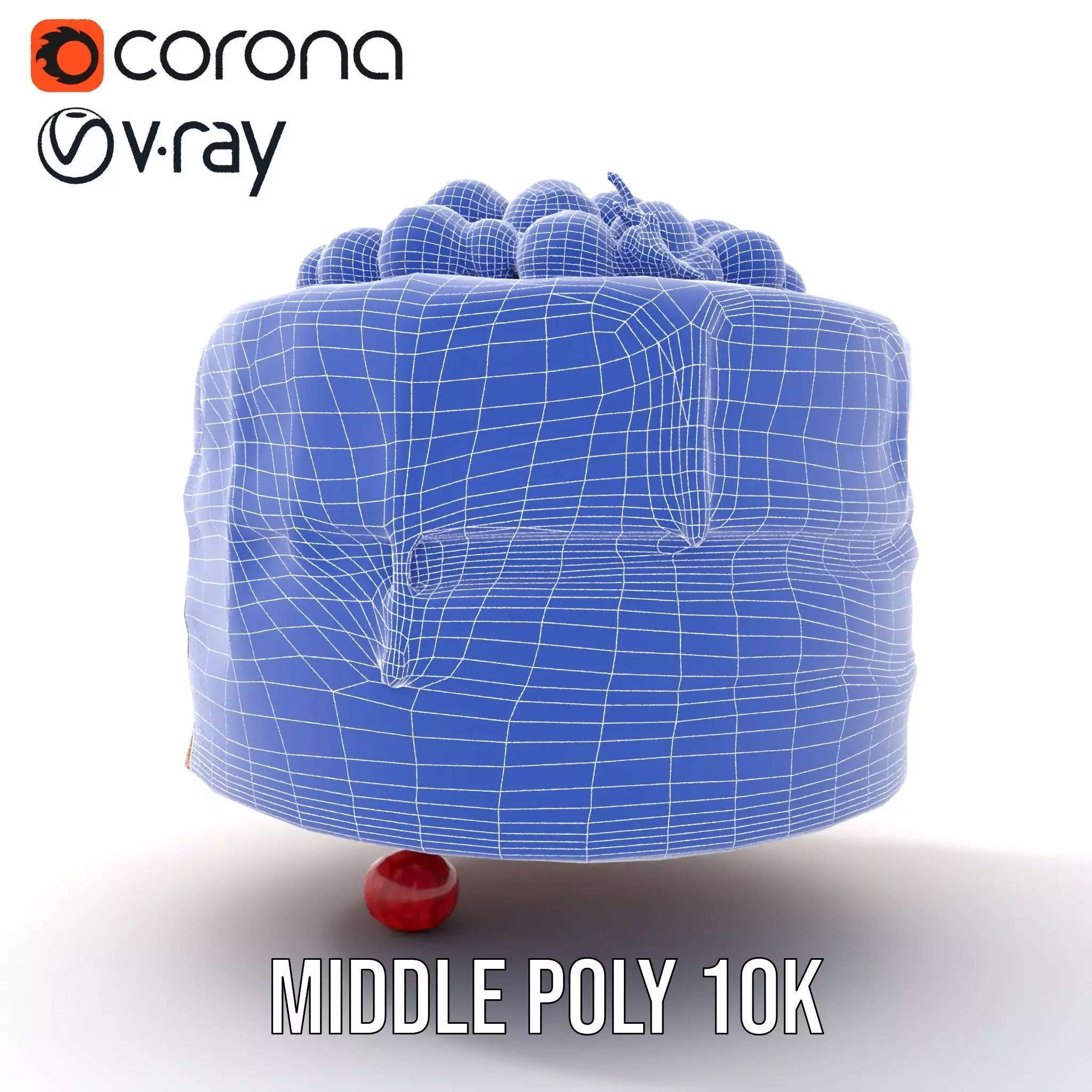 Caramel Berry Cake model pack Low-poly 3D model_11