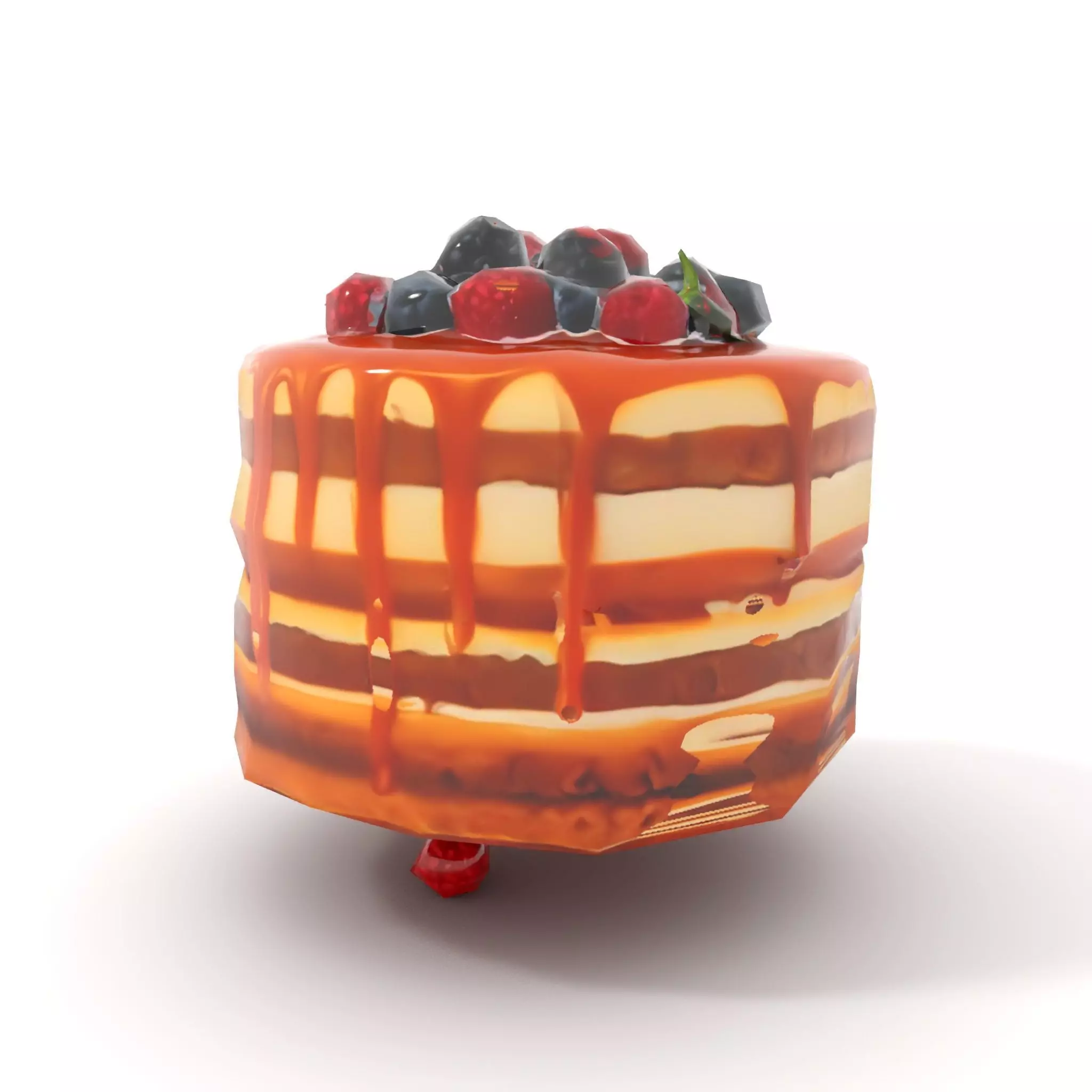 Caramel Berry Cake model pack Low-poly 3D model_16