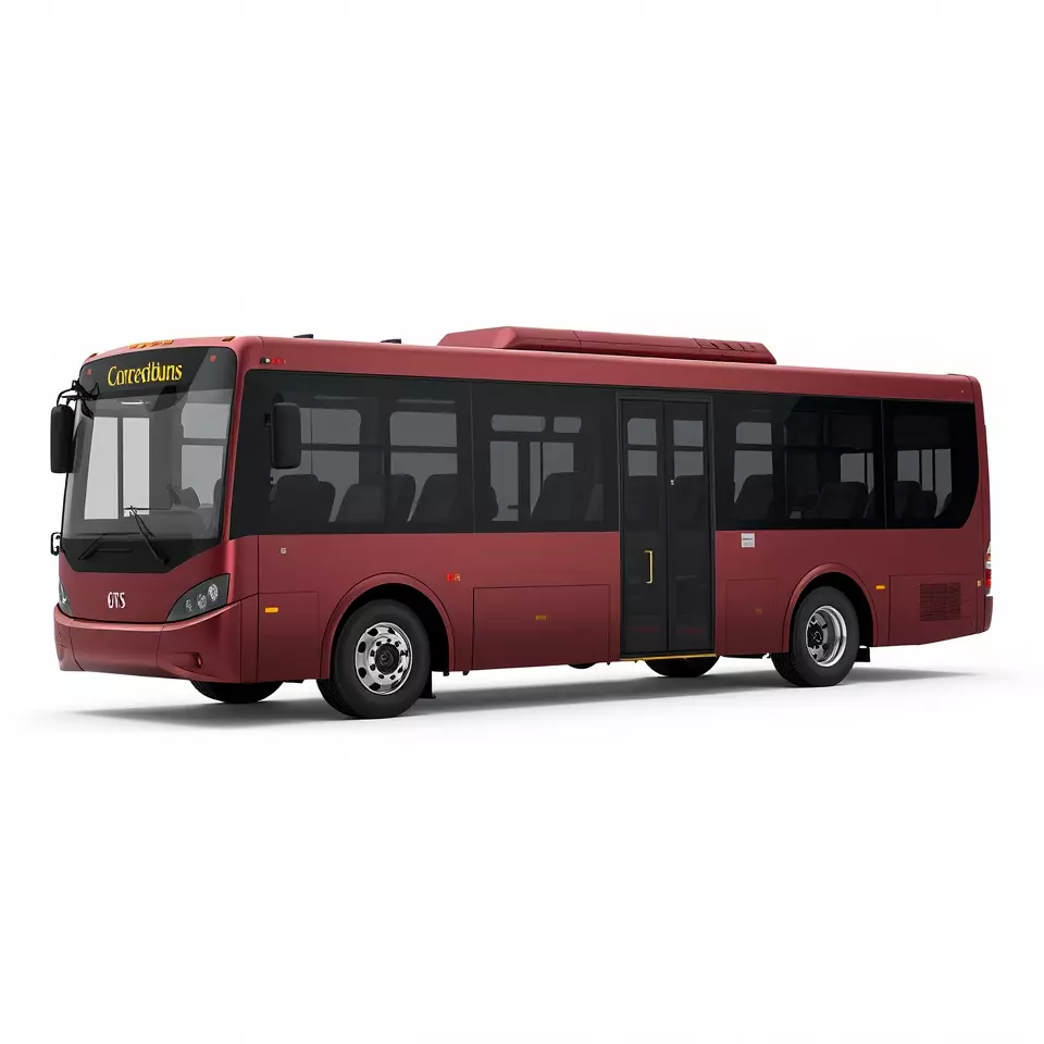 Crimson Bus model pack Low-poly 3D model_2