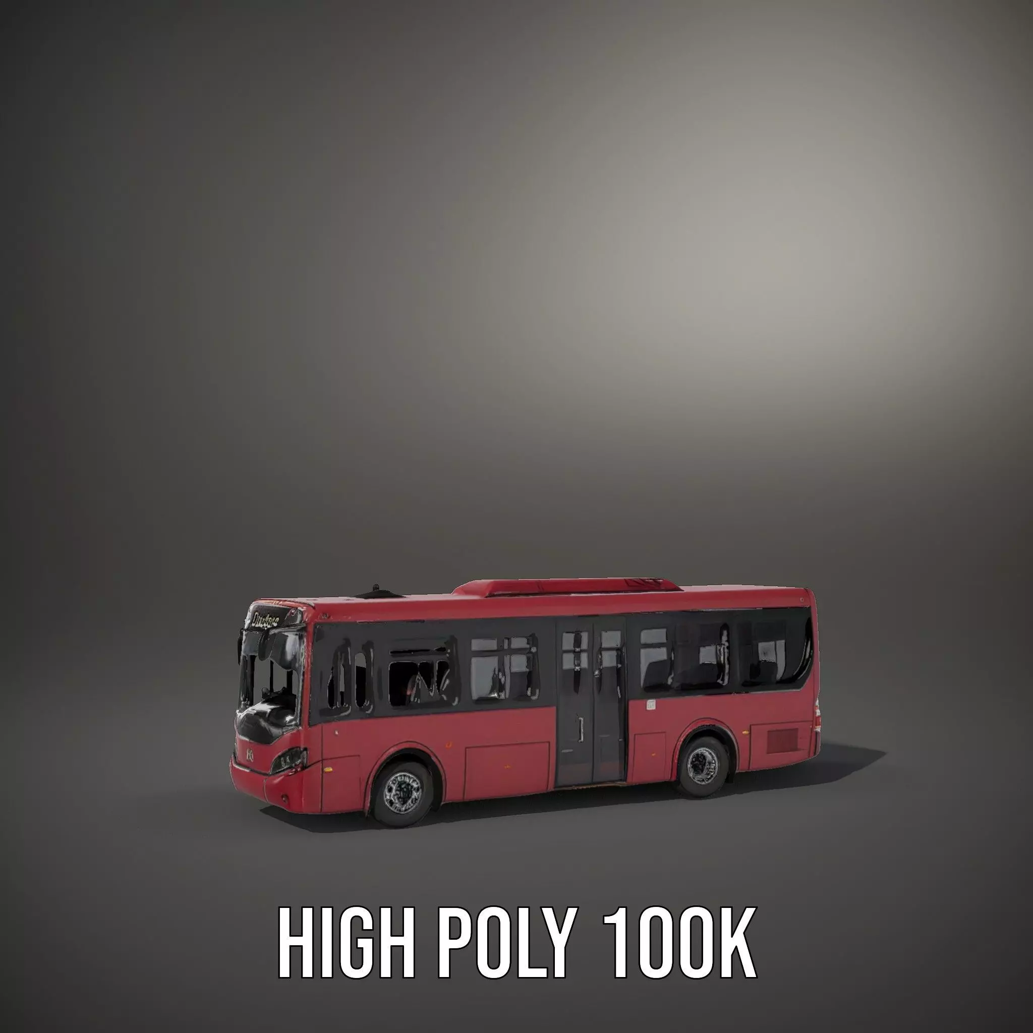 Crimson Bus model pack Low-poly 3D model_9