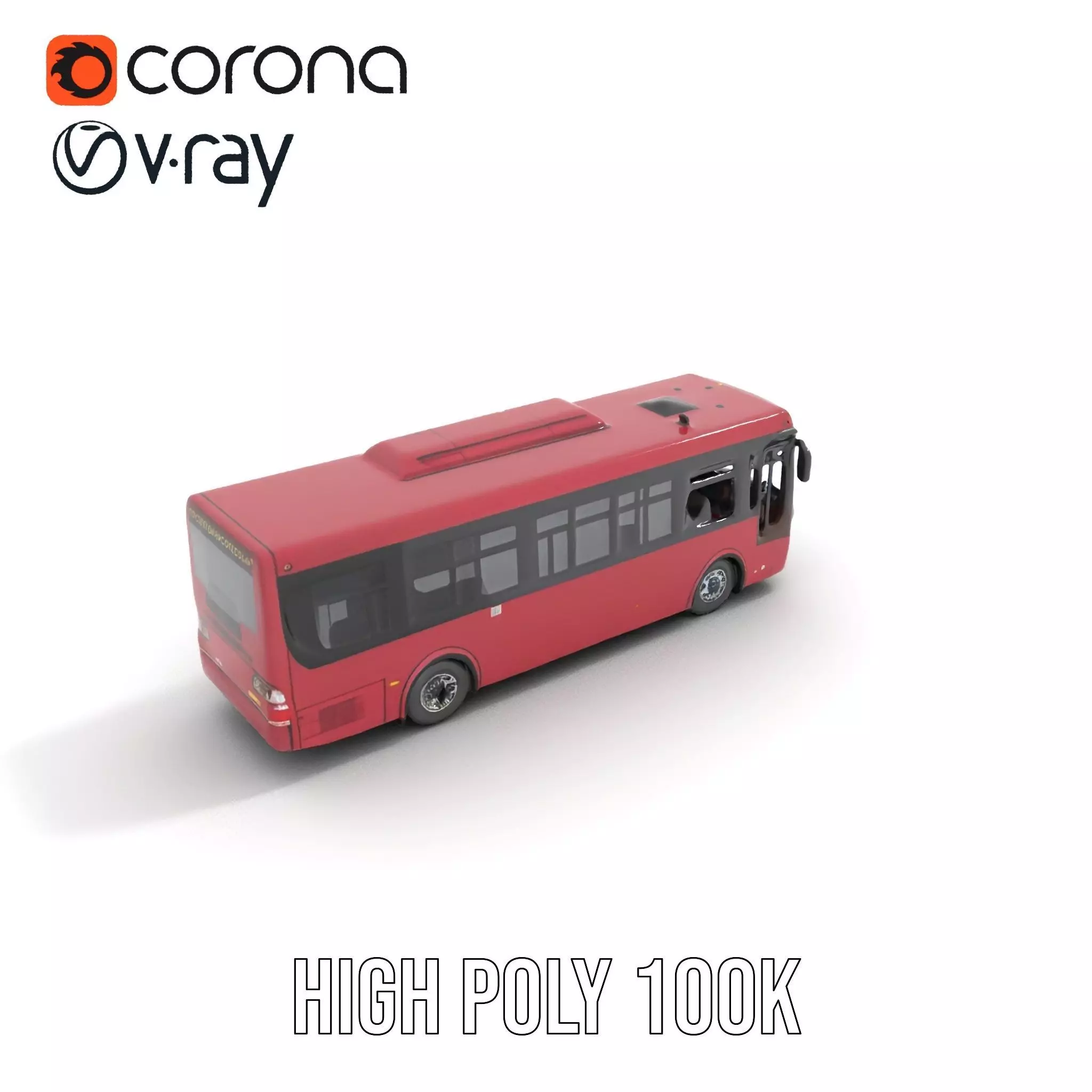Crimson Bus model pack Low-poly 3D model_20