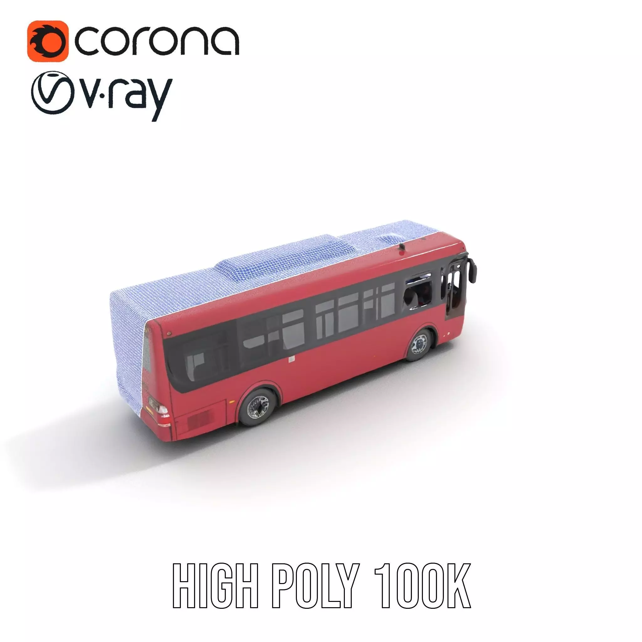 Crimson Bus model pack Low-poly 3D model_33