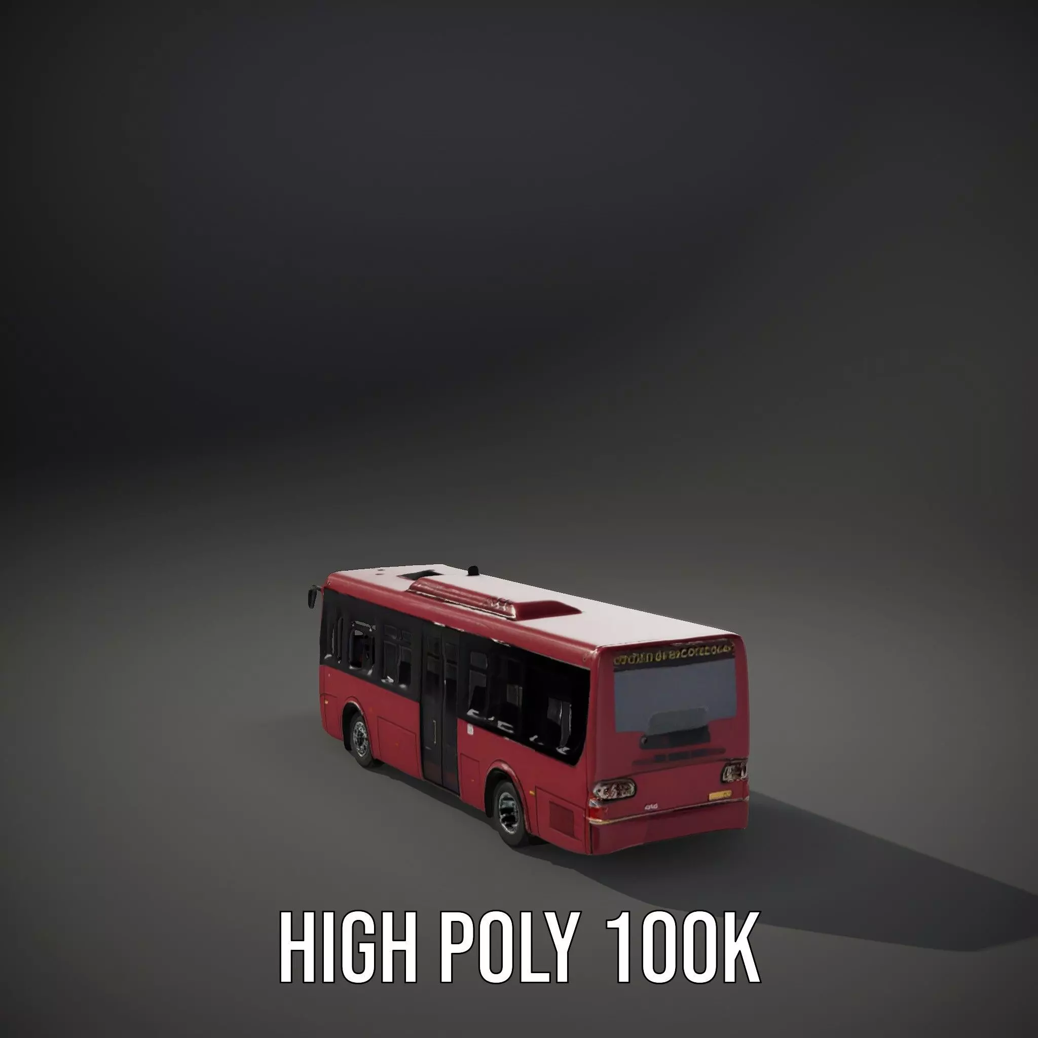 Crimson Bus model pack Low-poly 3D model_12