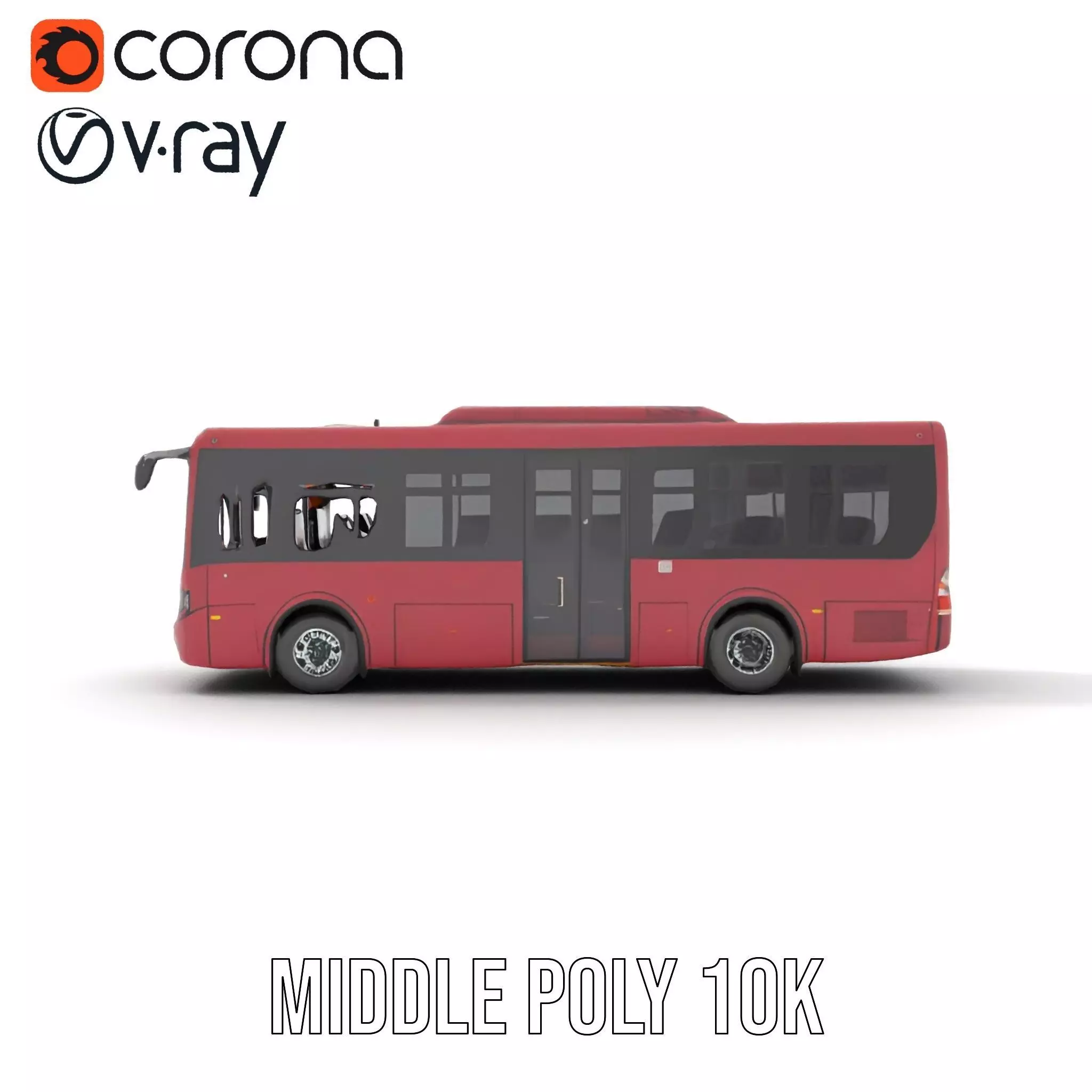 Crimson Bus model pack Low-poly 3D model_18