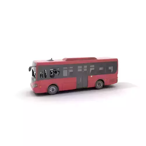 Crimson Bus model pack Low-poly 3D model