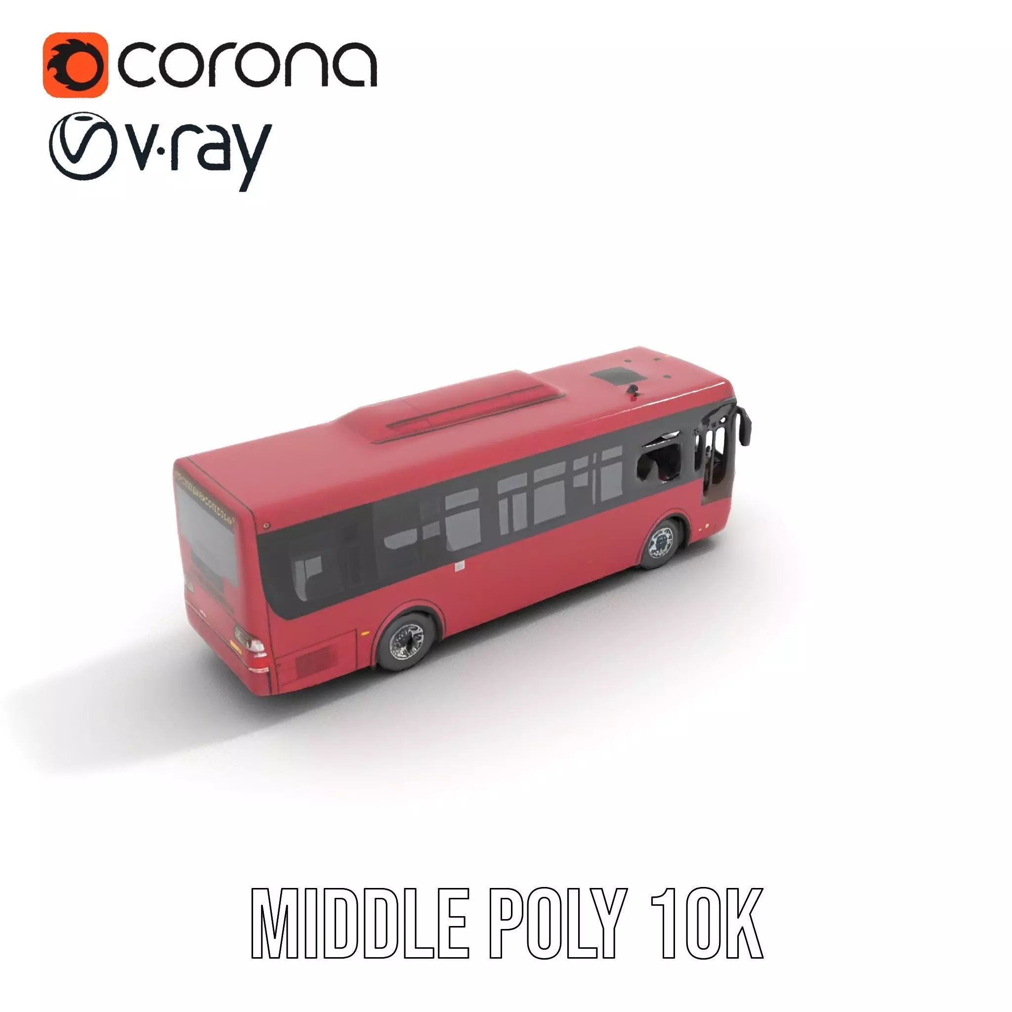 Crimson Bus model pack Low-poly 3D model_5
