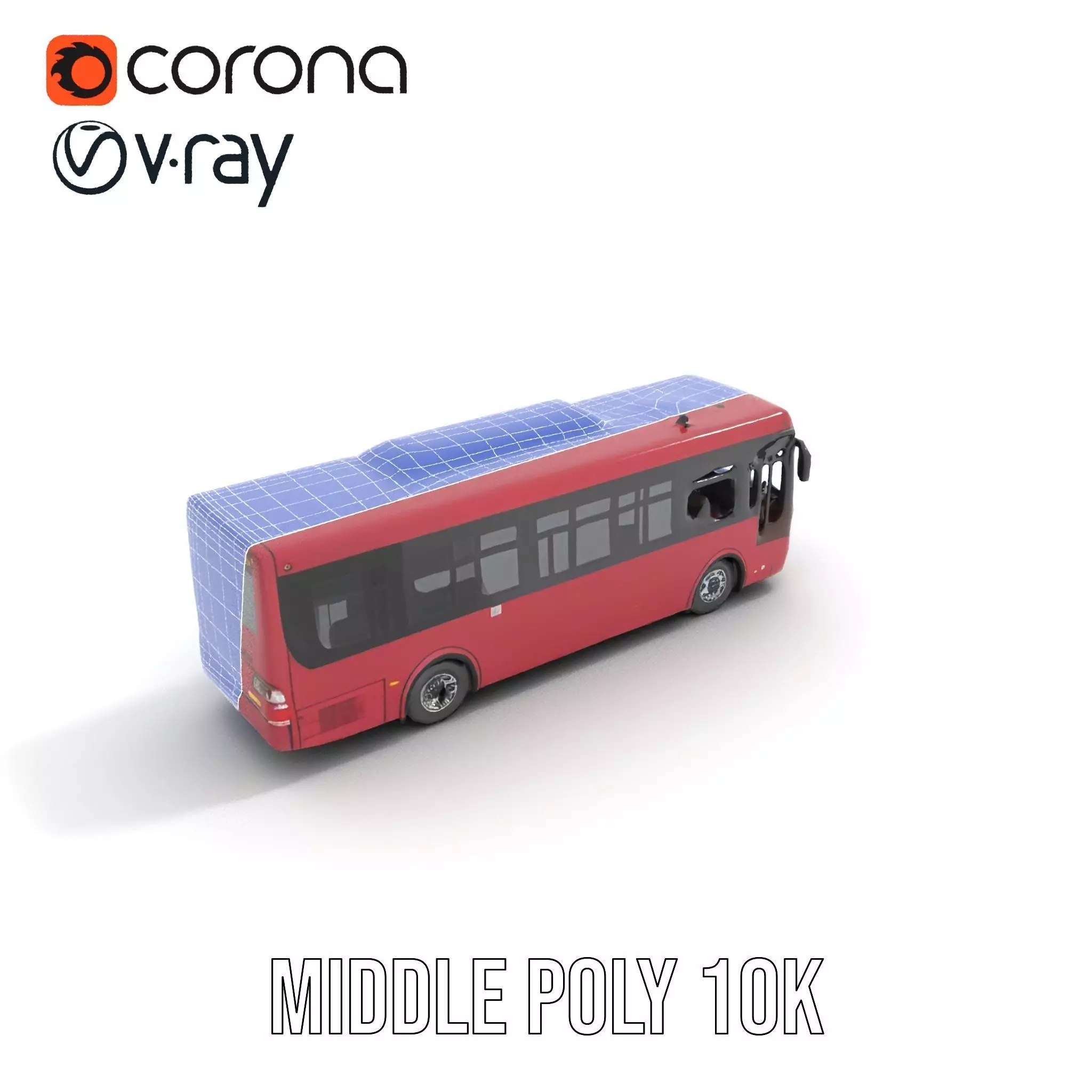 Crimson Bus model pack Low-poly 3D model_27
