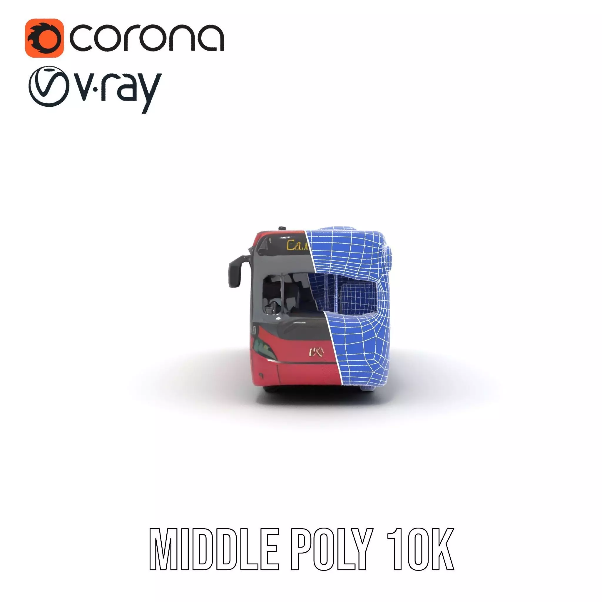 Crimson Bus model pack Low-poly 3D model_21