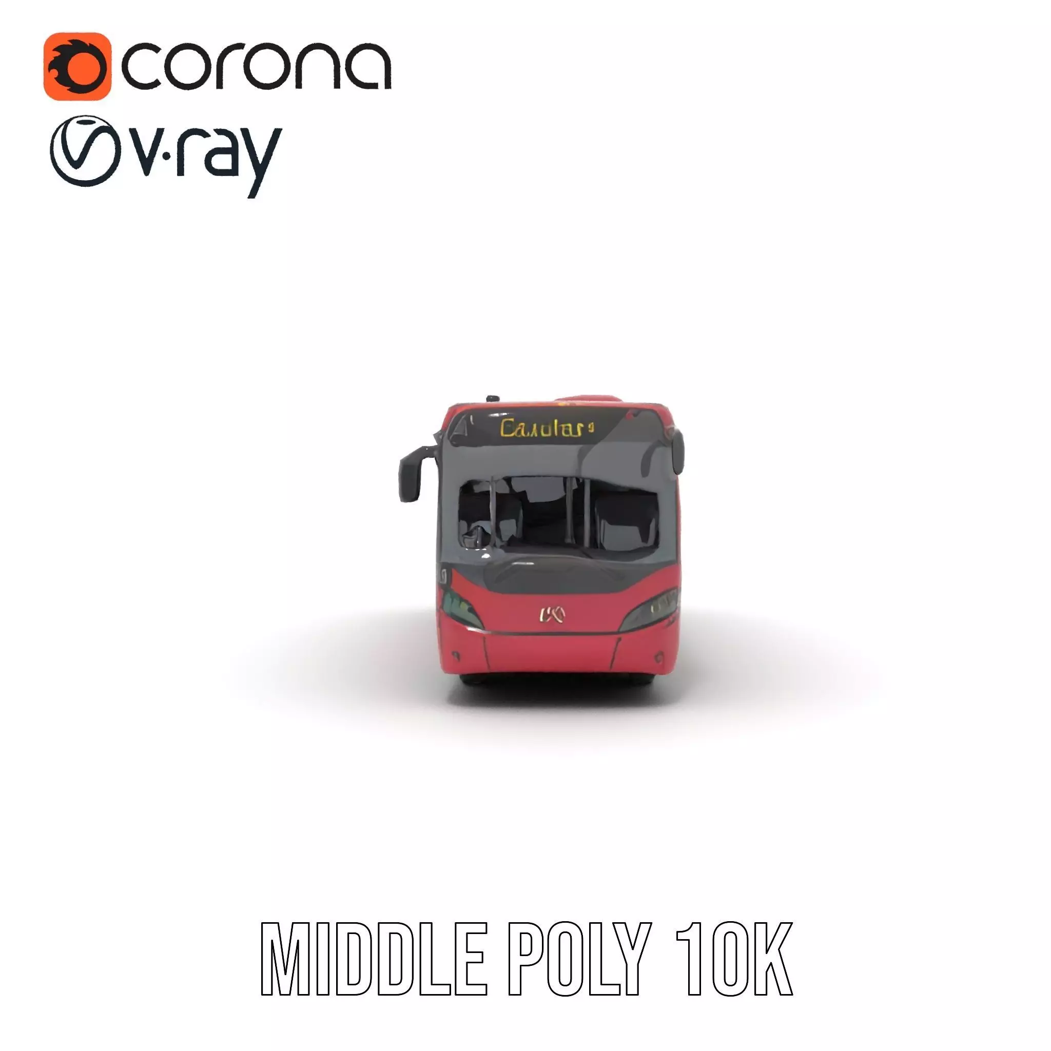 Crimson Bus model pack Low-poly 3D model_13