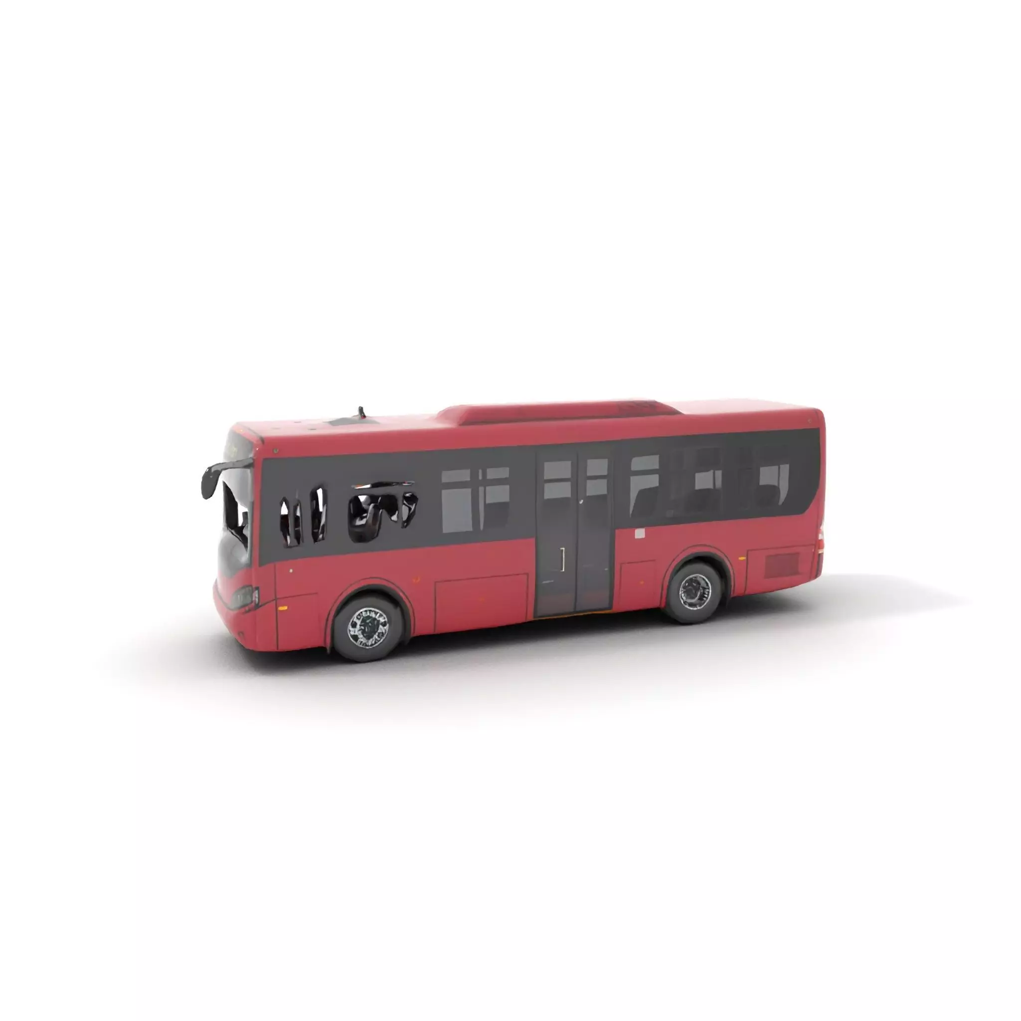 Crimson Bus model pack Low-poly 3D model_6