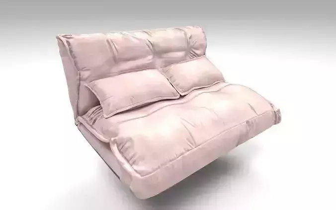 Soft Bed Low-poly 3D model