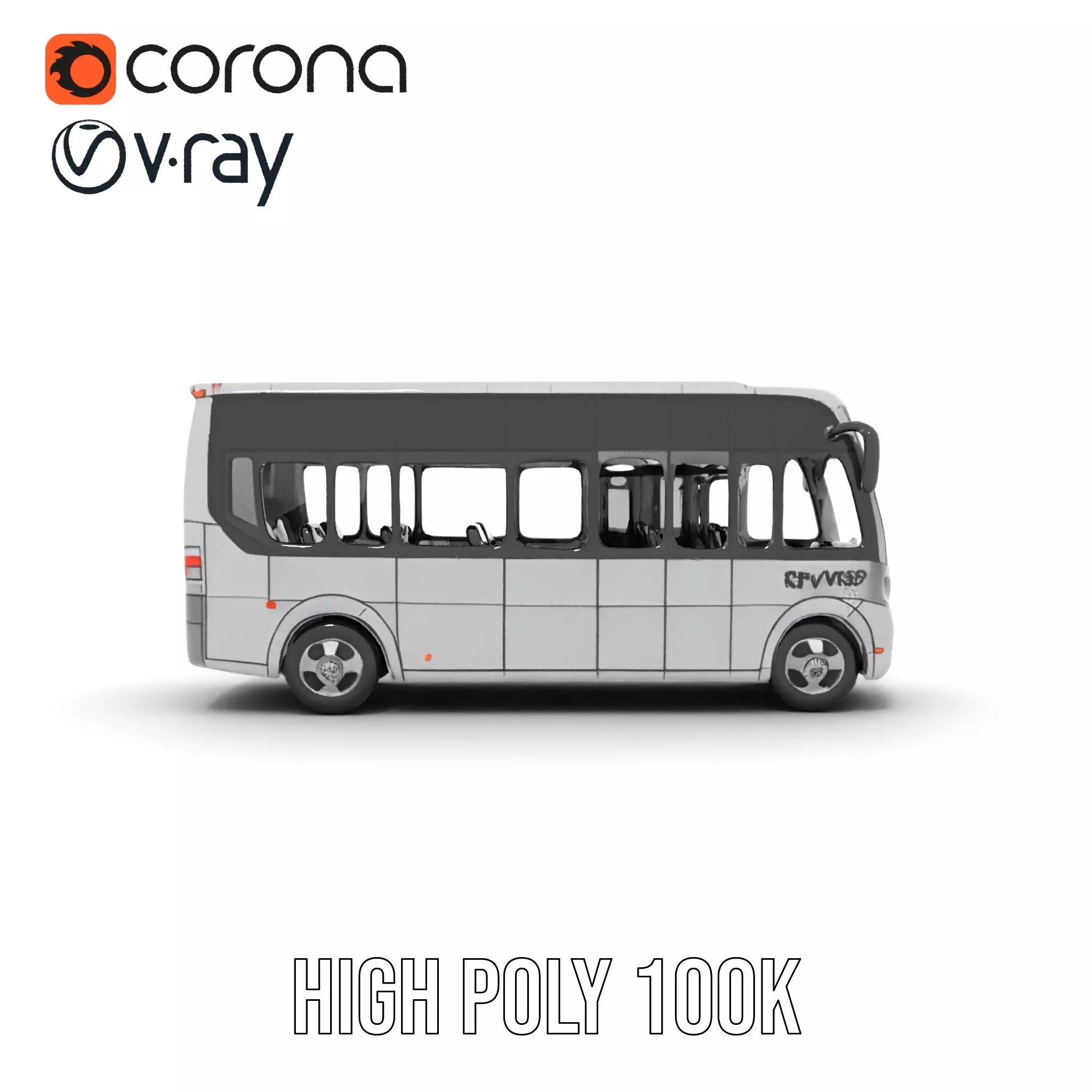 Modern City Bus model pack Low-poly 3D model_22