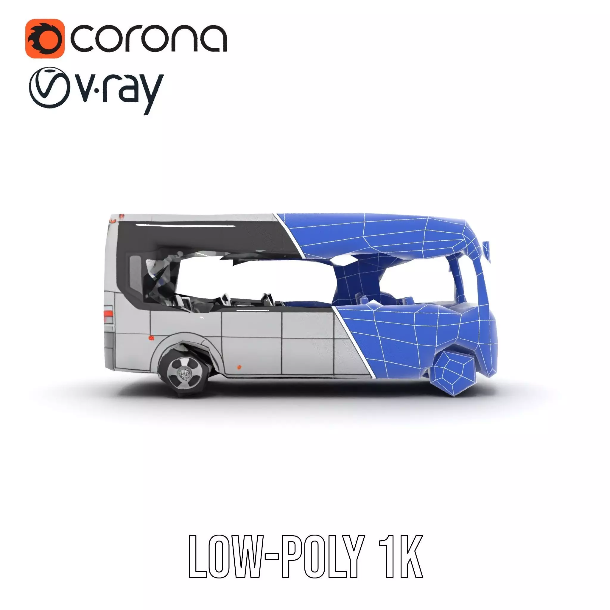 Modern City Bus model pack Low-poly 3D model_24