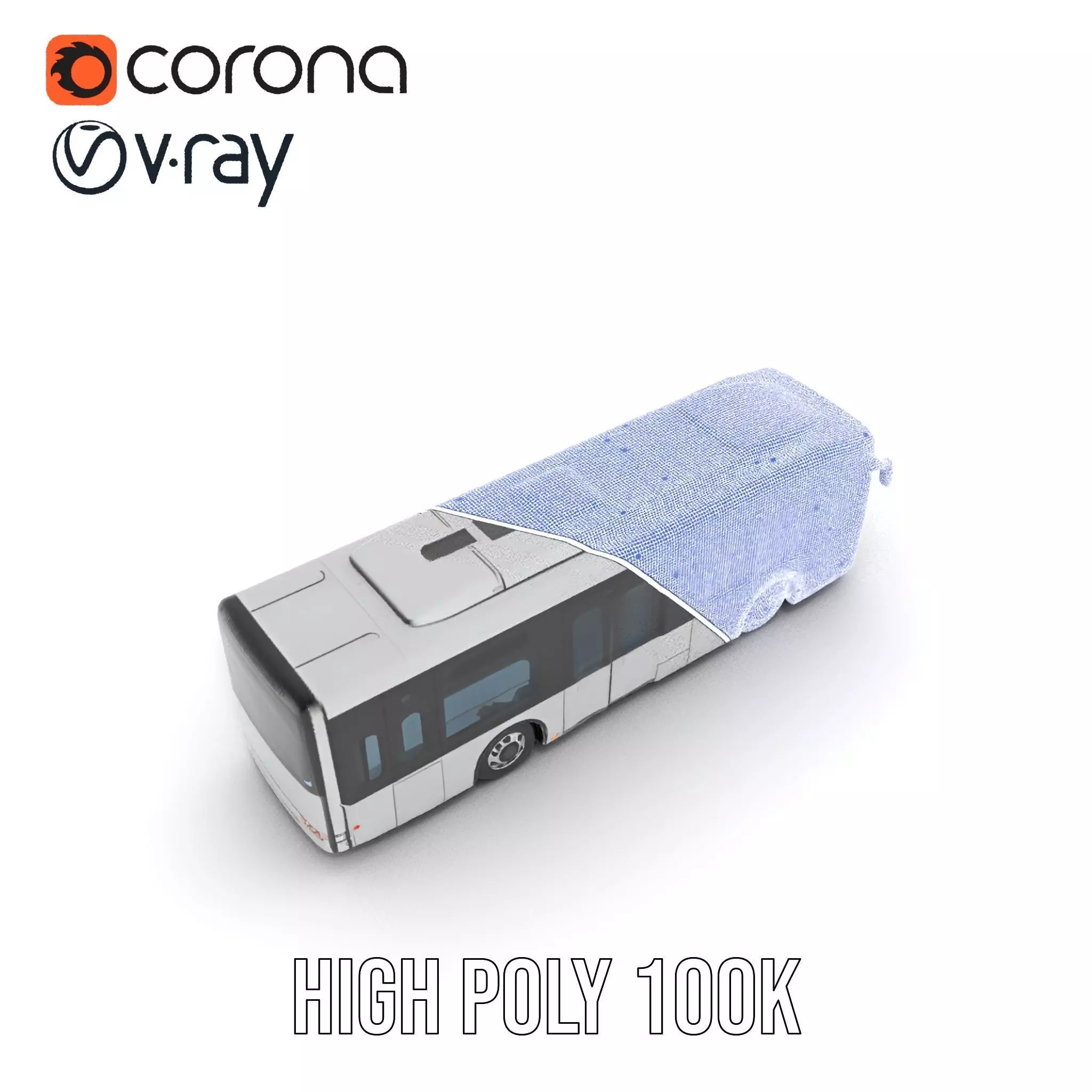 Sleek Silver Bus model pack Low-poly 3D model_28