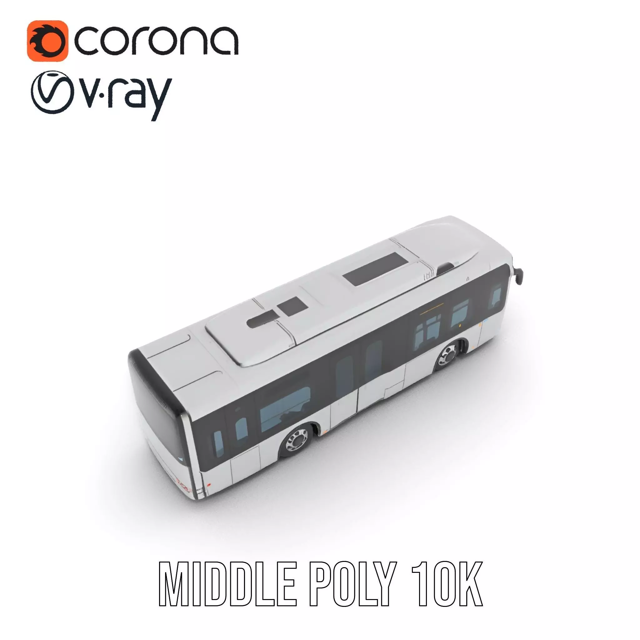 Sleek Silver Bus model pack Low-poly 3D model_5