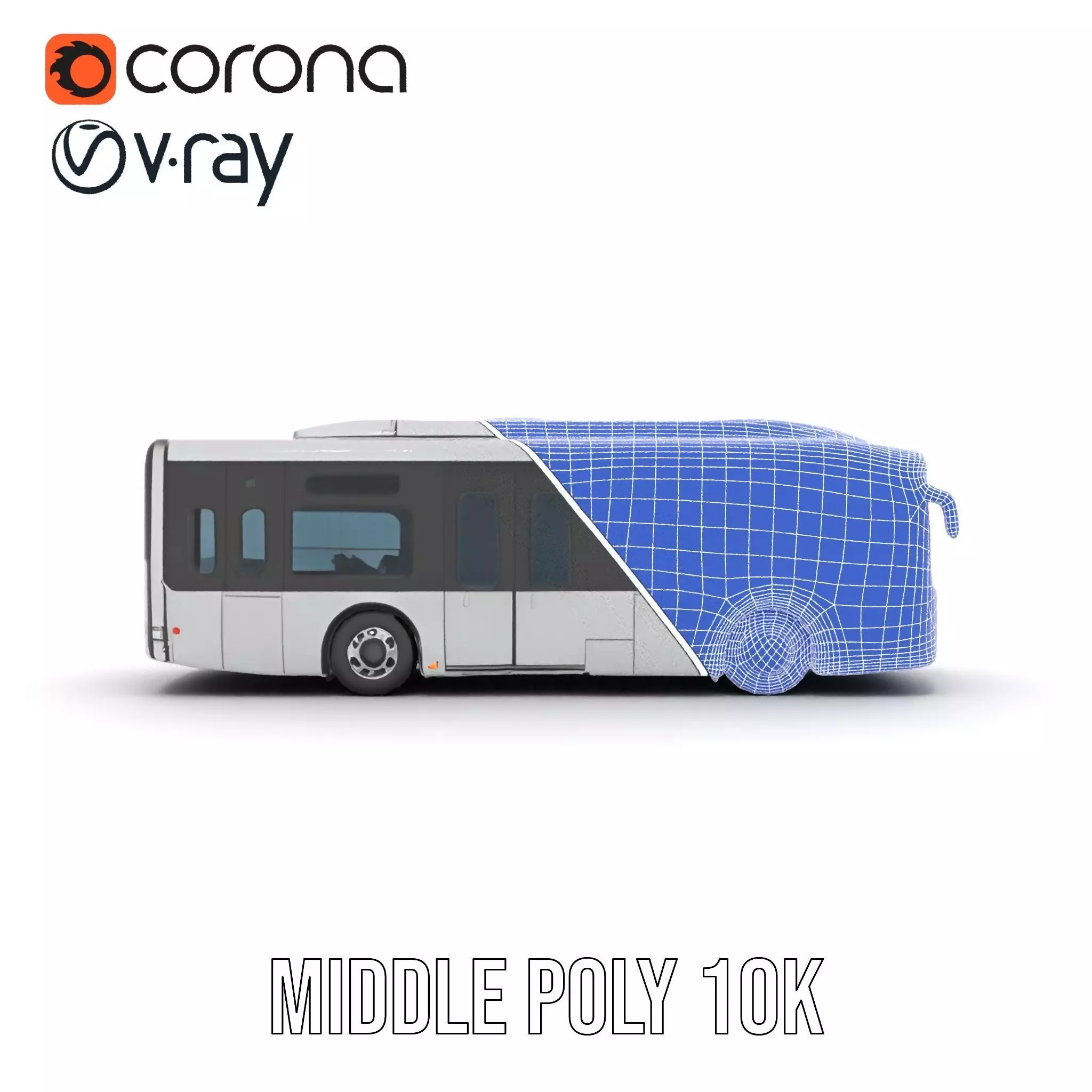 Sleek Silver Bus model pack Low-poly 3D model_18