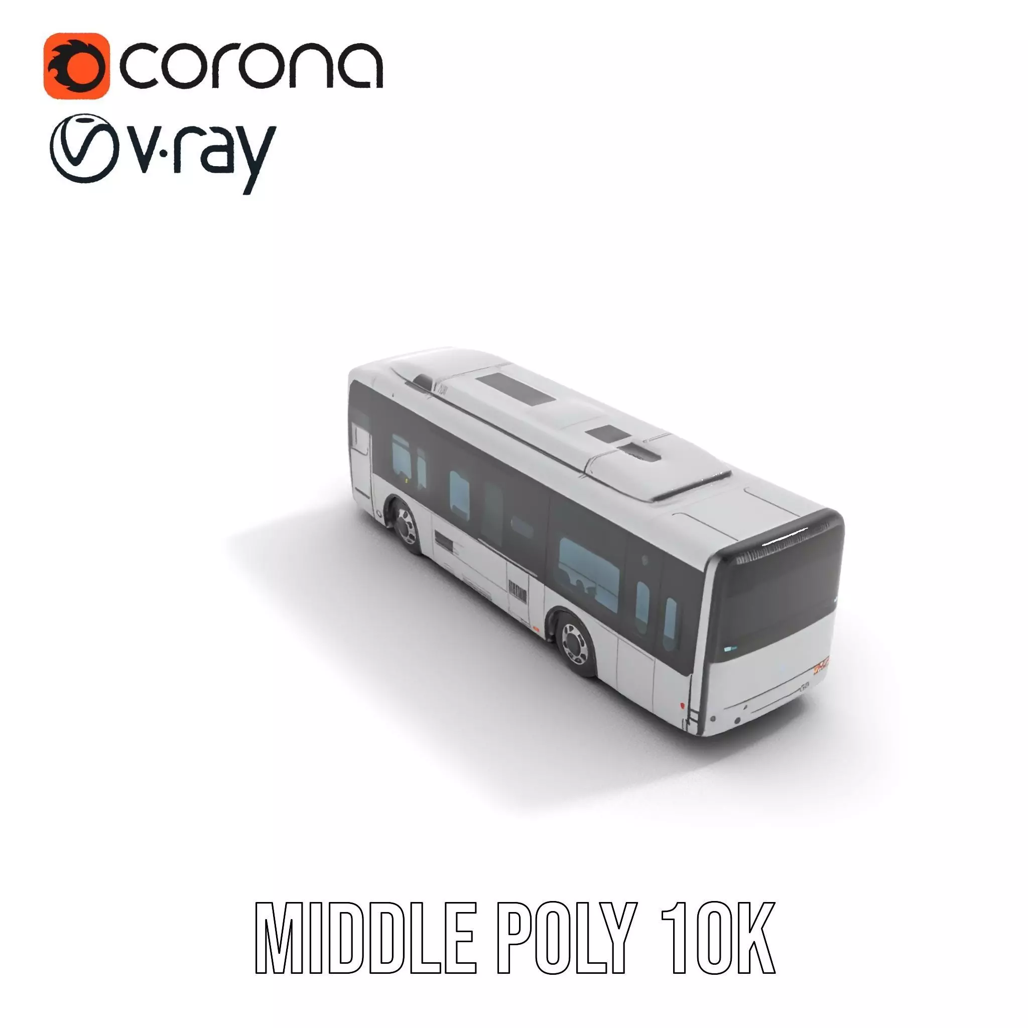 Sleek Silver Bus model pack Low-poly 3D model_13