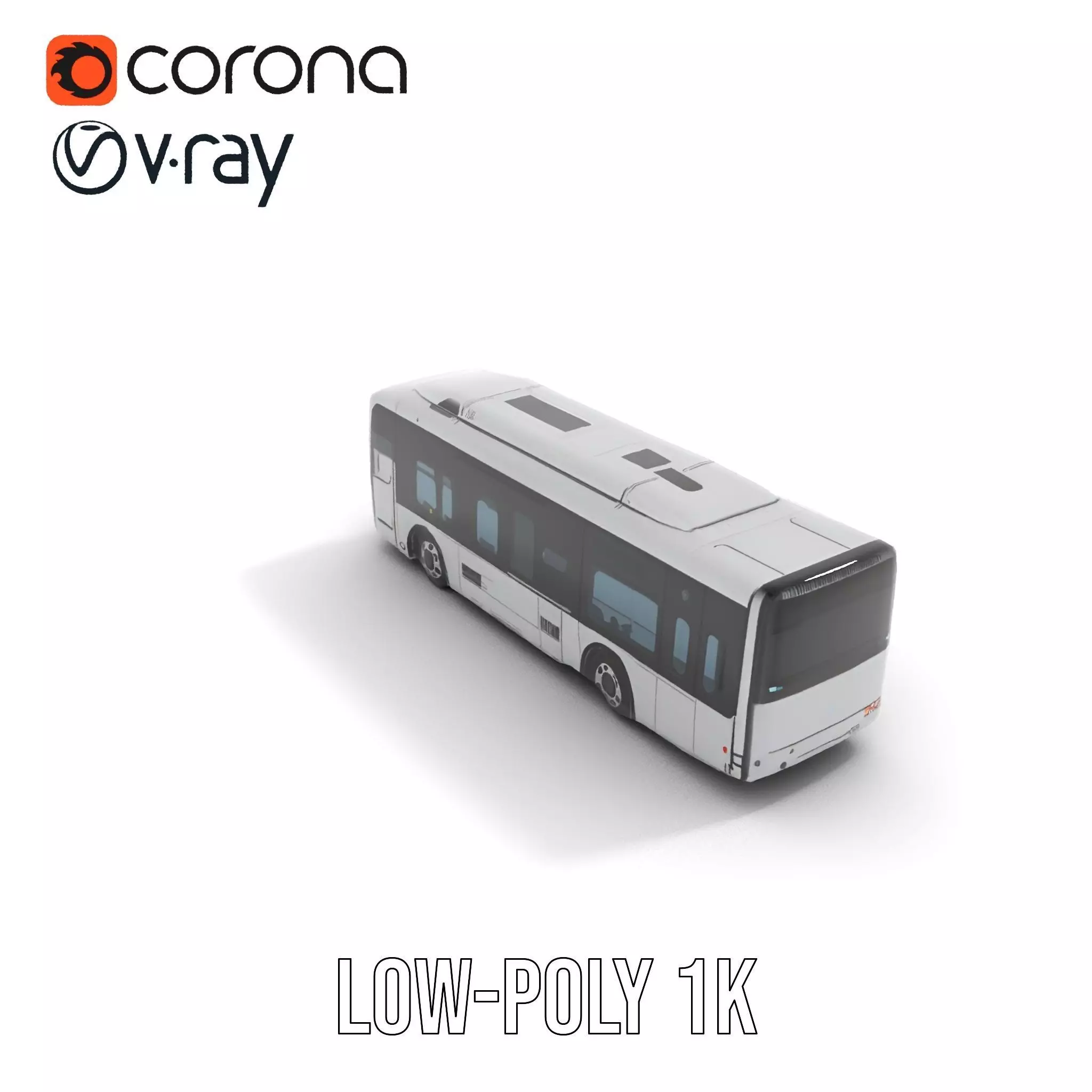 Sleek Silver Bus model pack Low-poly 3D model_17