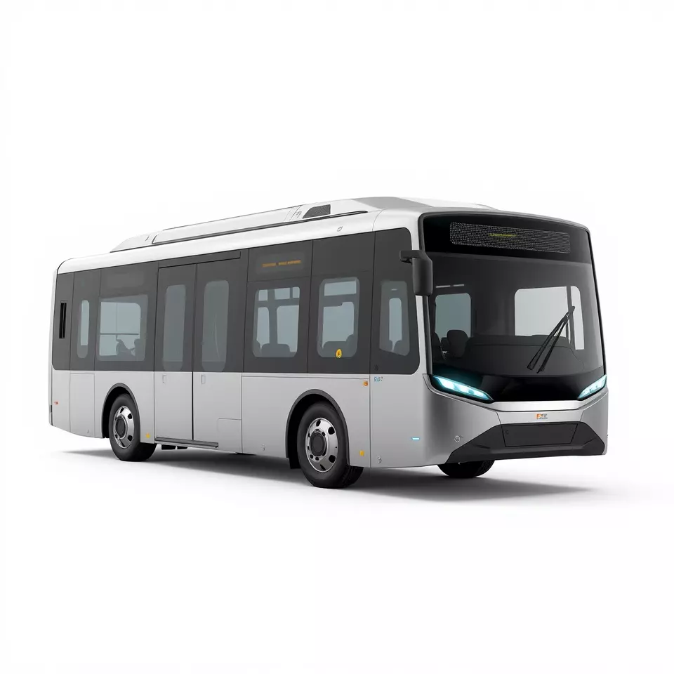 Sleek Silver Bus model pack Low-poly 3D model_2