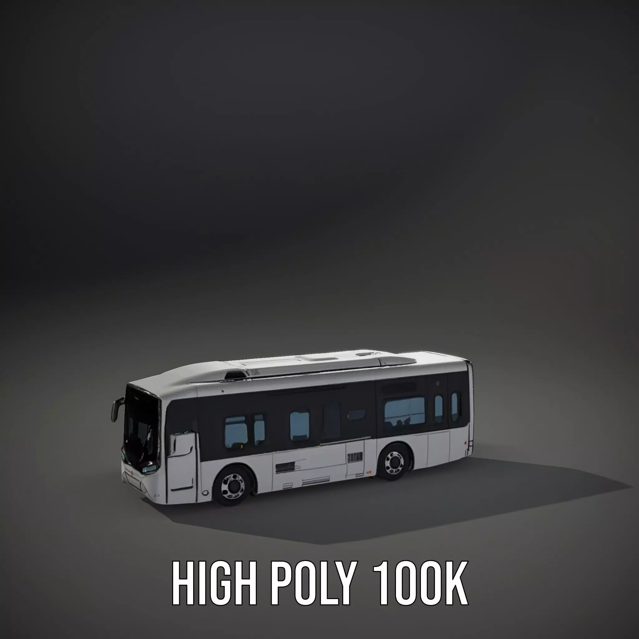 Sleek Silver Bus model pack Low-poly 3D model_32