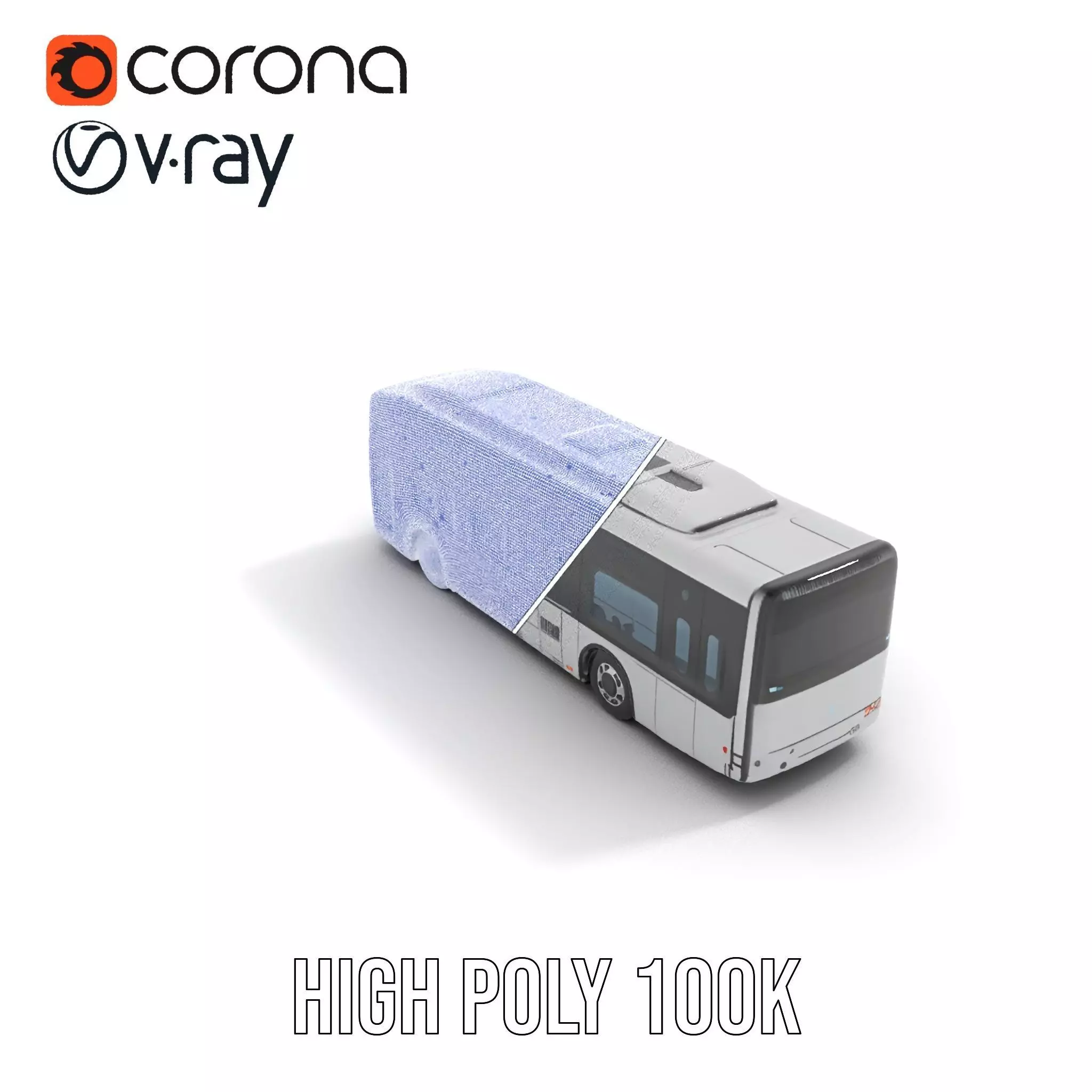 Sleek Silver Bus model pack Low-poly 3D model_25