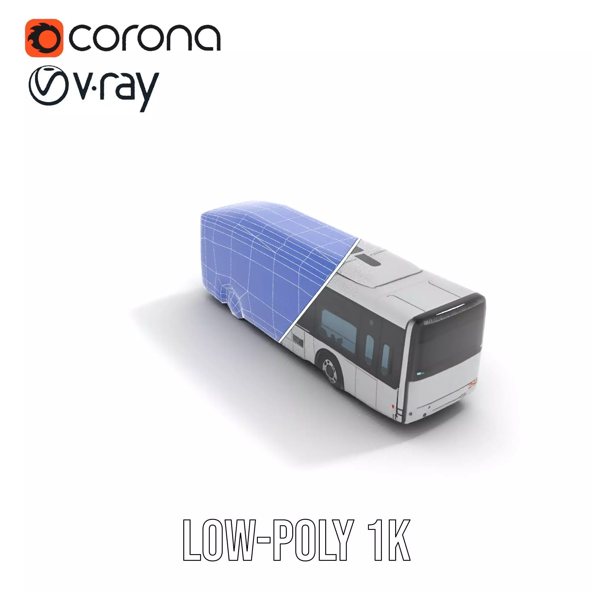 Sleek Silver Bus model pack Low-poly 3D model_21