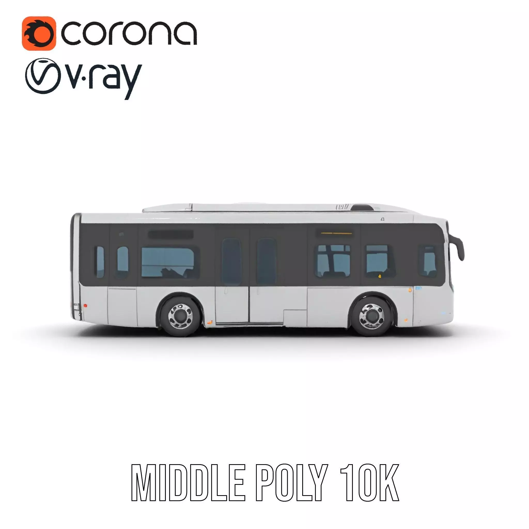 Sleek Silver Bus model pack Low-poly 3D model_16