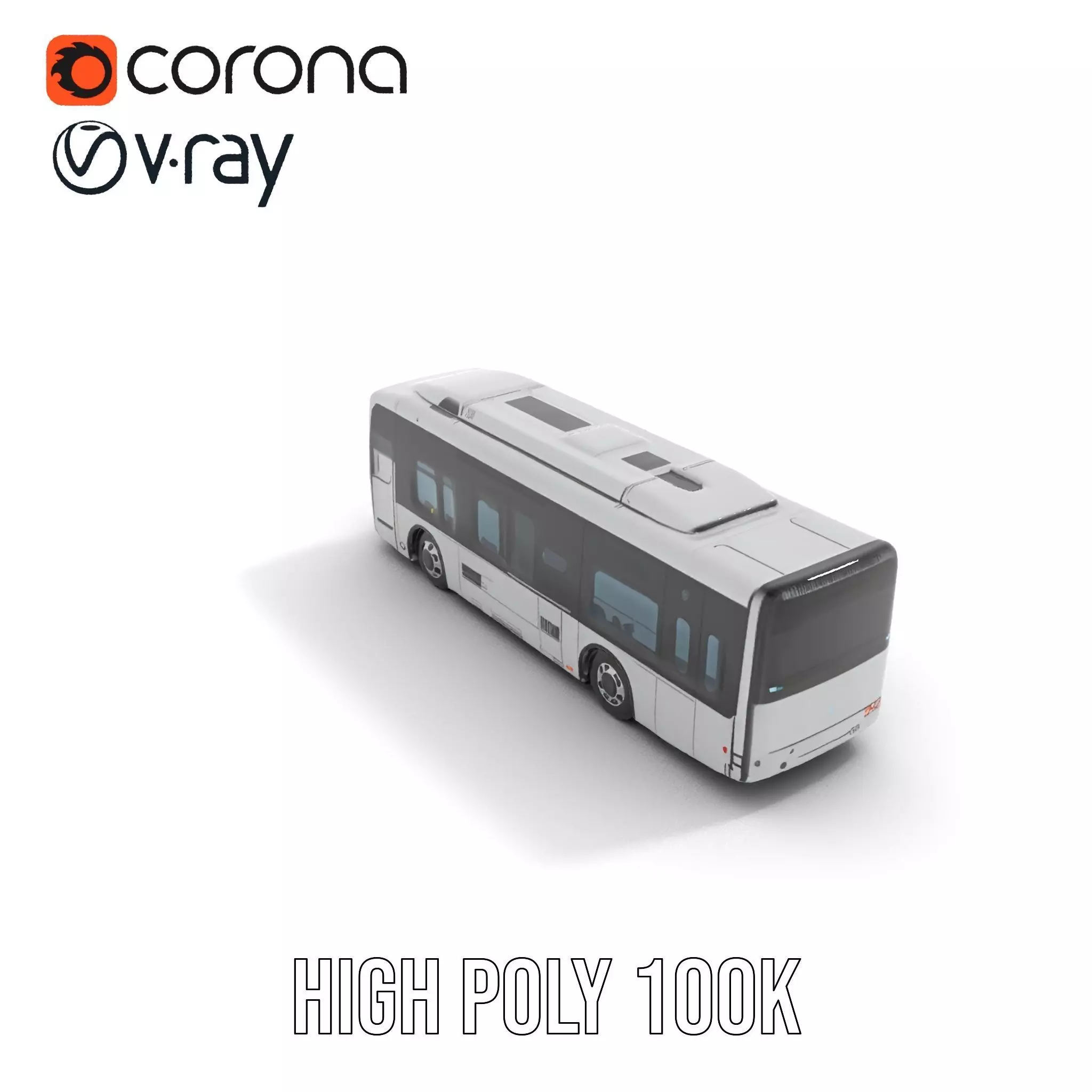 Sleek Silver Bus model pack Low-poly 3D model_15