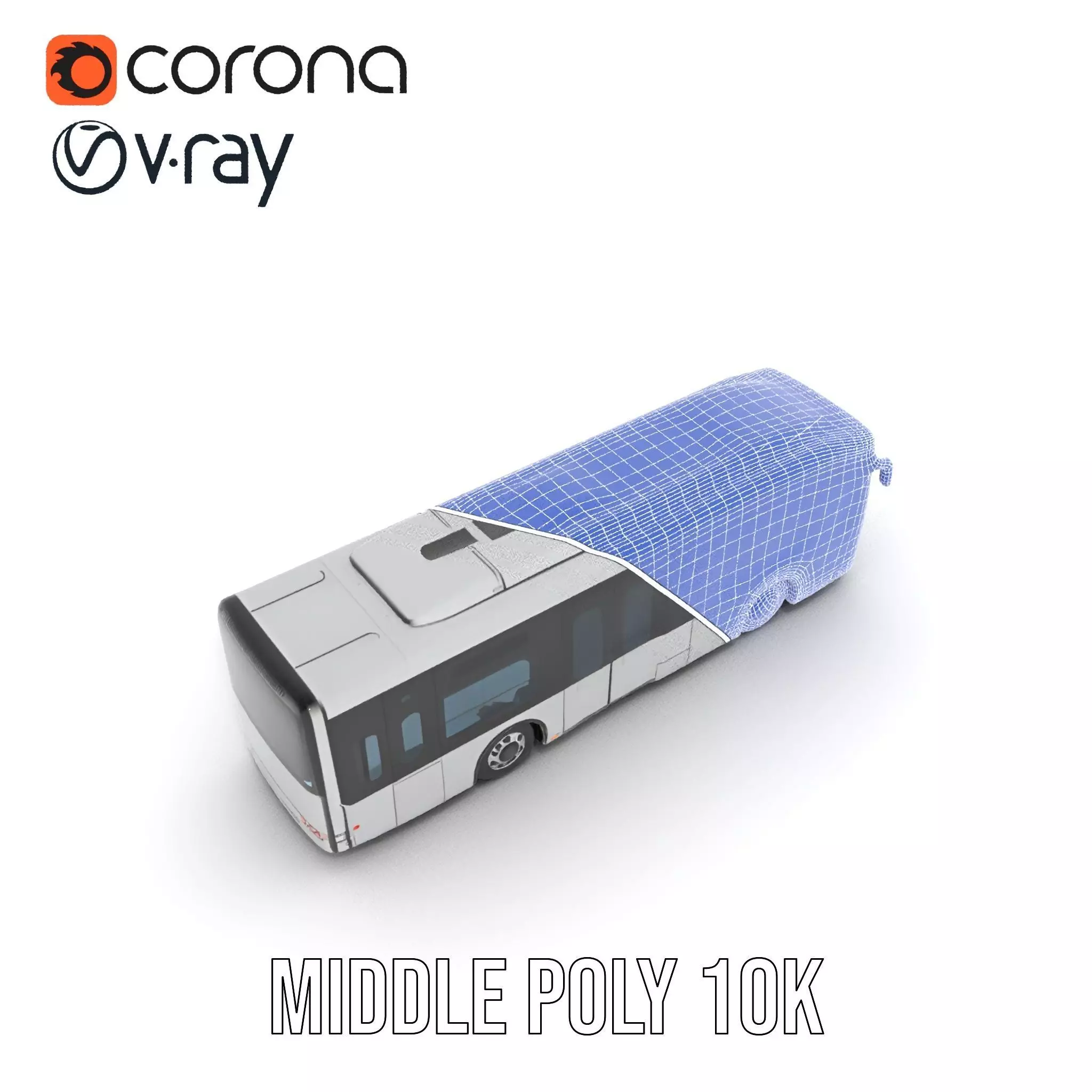 Sleek Silver Bus model pack Low-poly 3D model_26