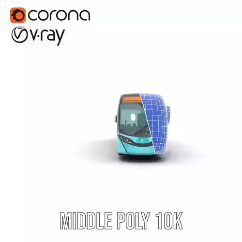 Teal City Bus model pack Low-poly 3D model 5