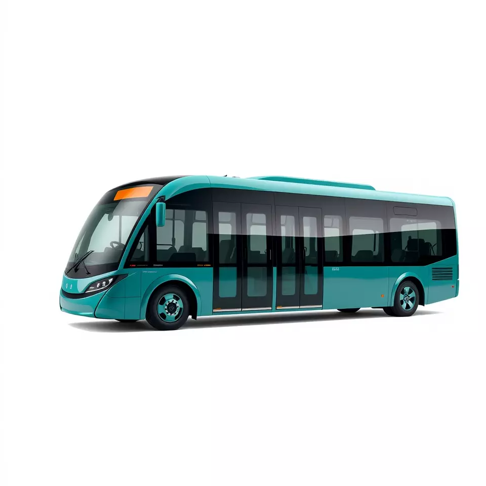 Teal City Bus model pack Low-poly 3D model_2
