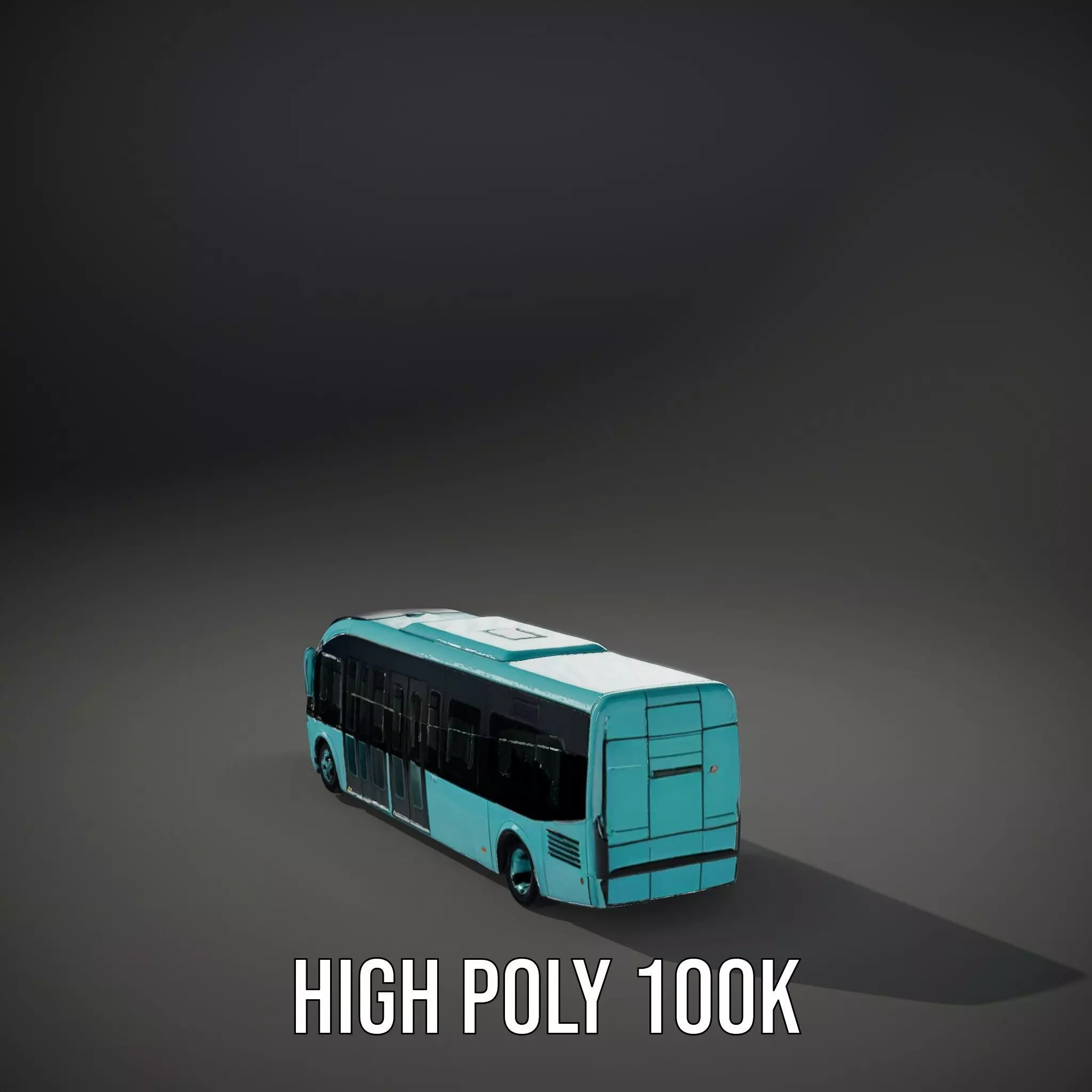 Teal City Bus model pack Low-poly 3D model_10