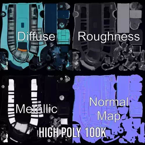 Teal City Bus model pack Low-poly 3D model 3