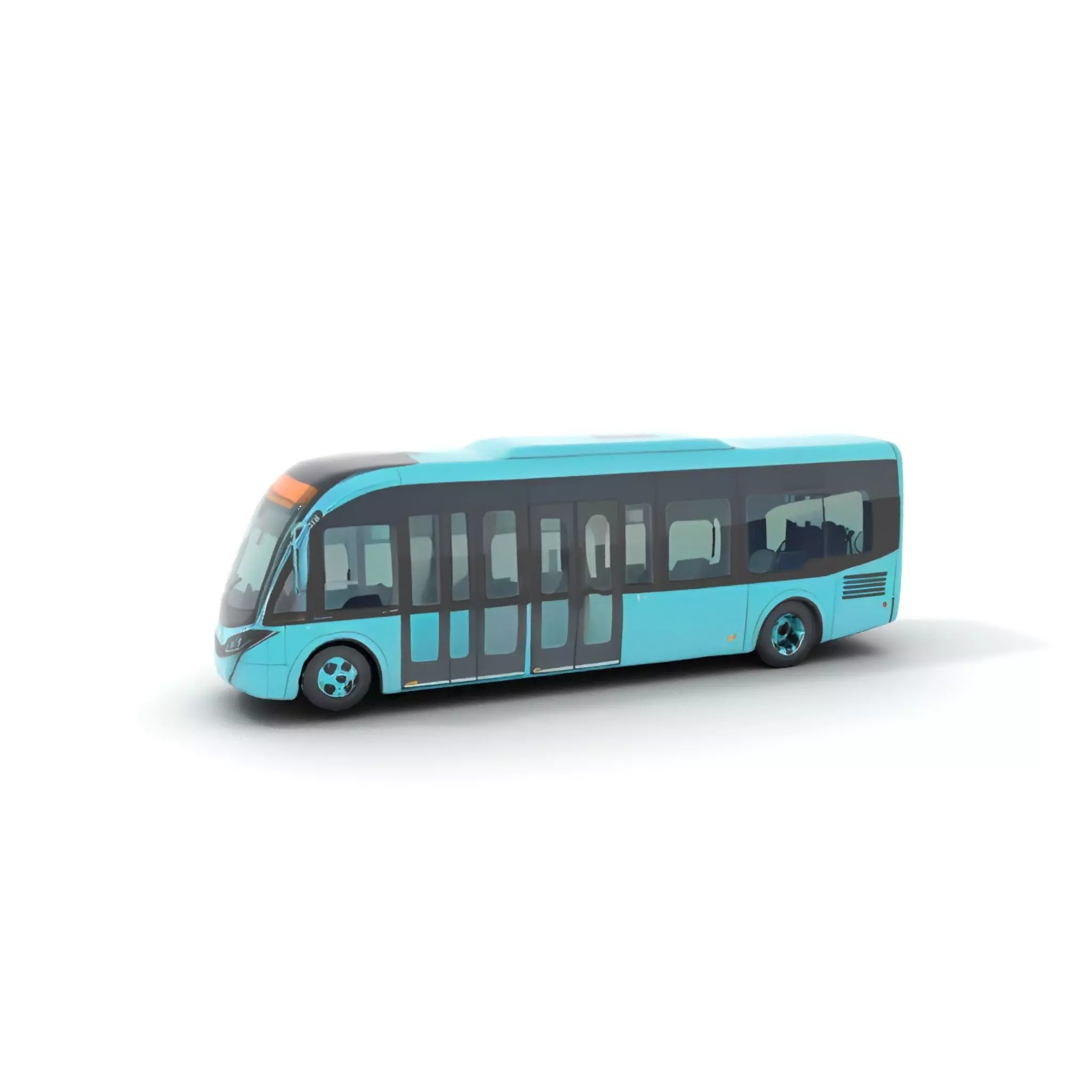 Teal City Bus model pack Low-poly 3D model_11