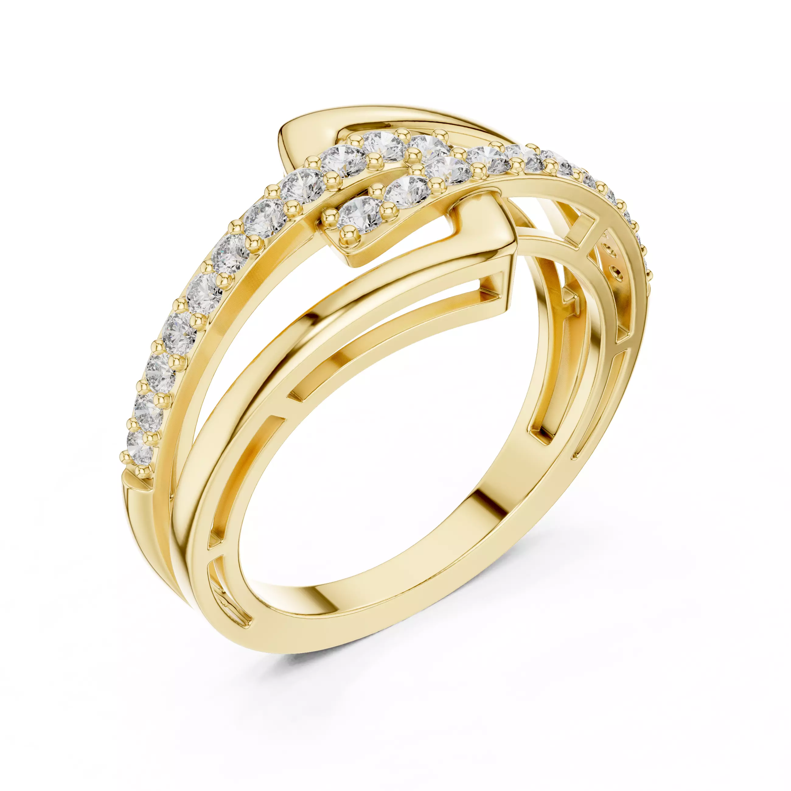 Round Diamond Standalone Stacking Wedding Band 3DM STL Video 3D print model_7