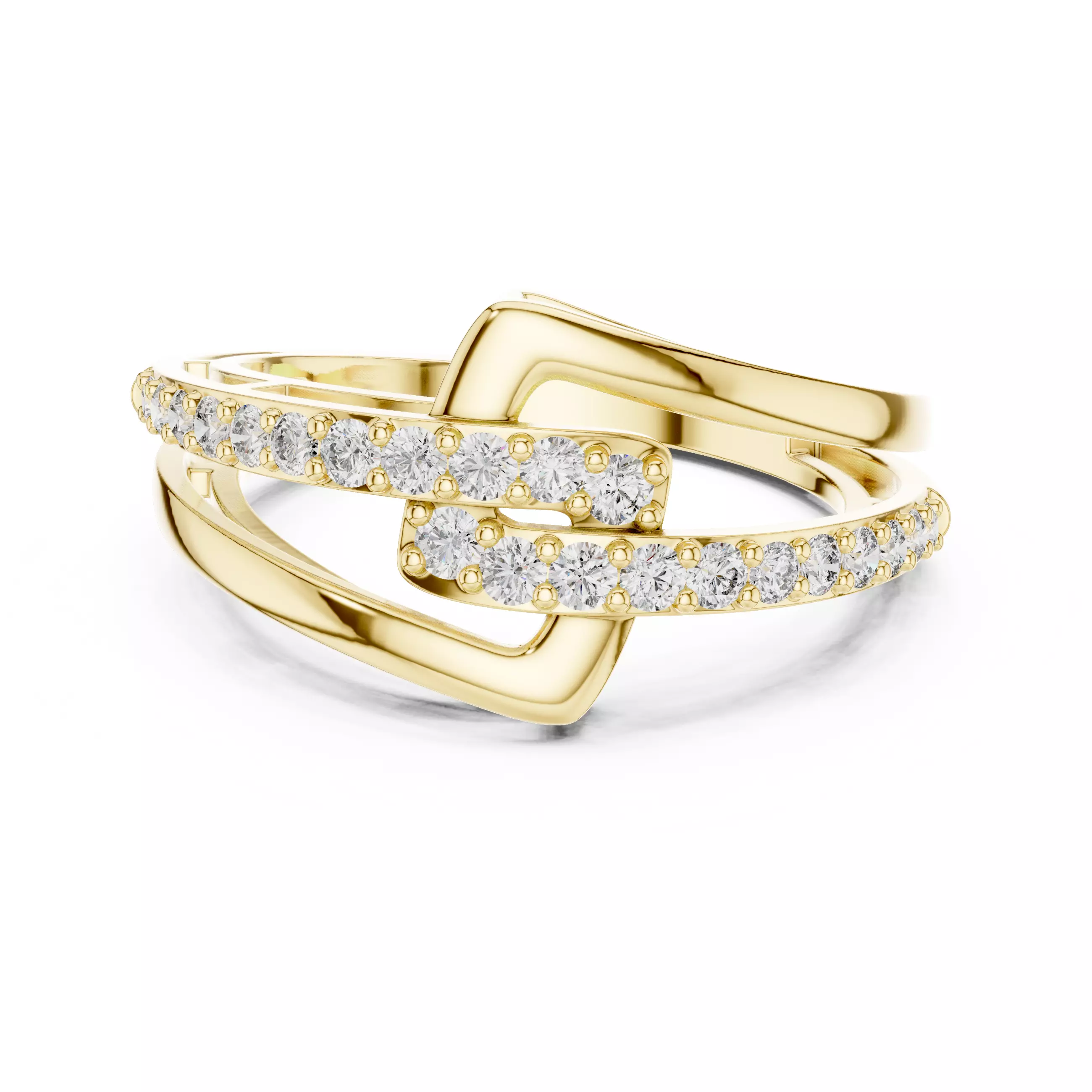 Round Diamond Standalone Stacking Wedding Band 3DM STL Video 3D print model_1