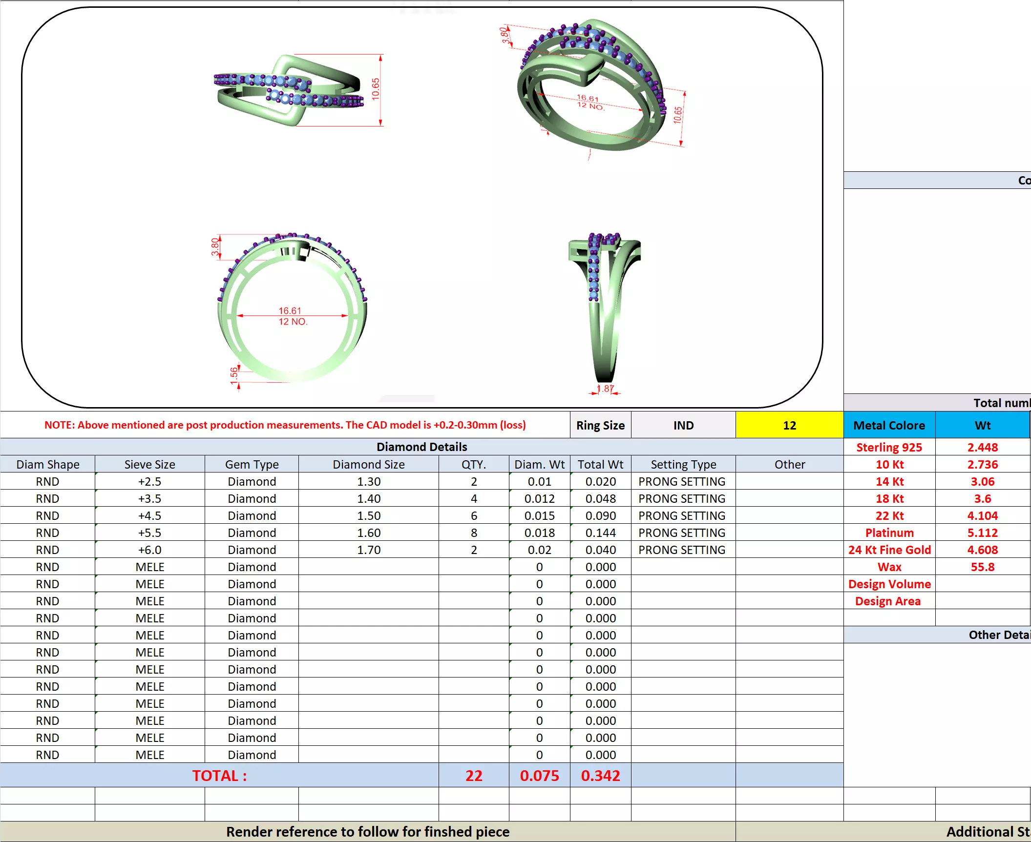 Round Diamond Standalone Stacking Wedding Band 3DM STL Video 3D print model_13