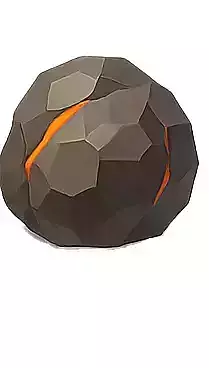 rock with glowing orange cracks 3D model