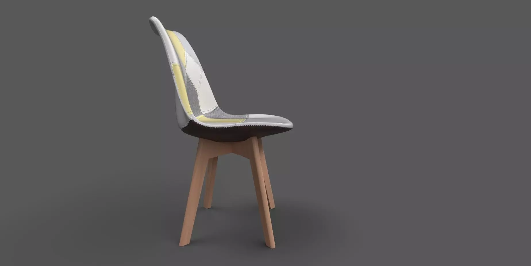 Dining Chair Low-poly 3D model_11