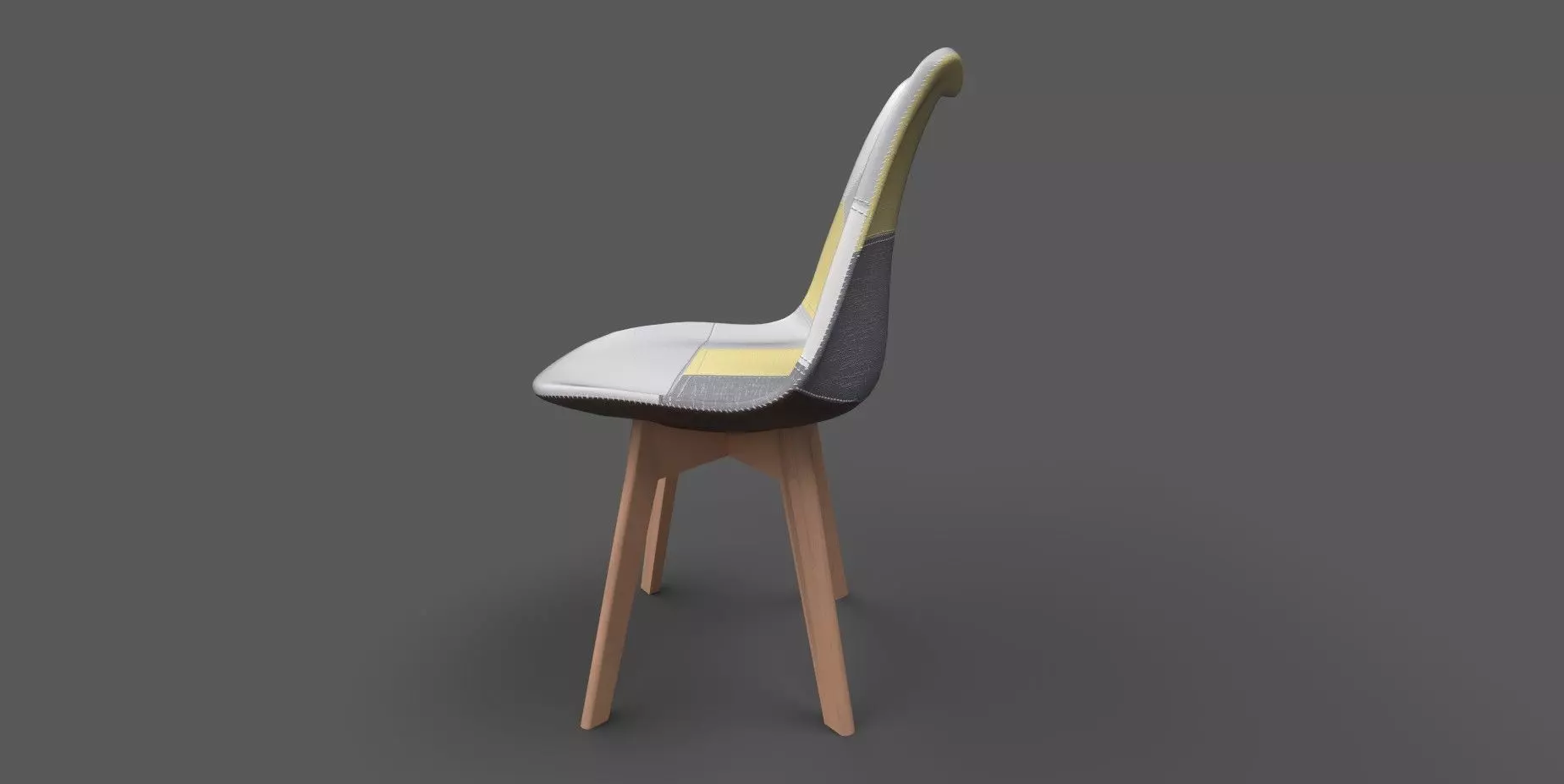 Dining Chair Low-poly 3D model_7