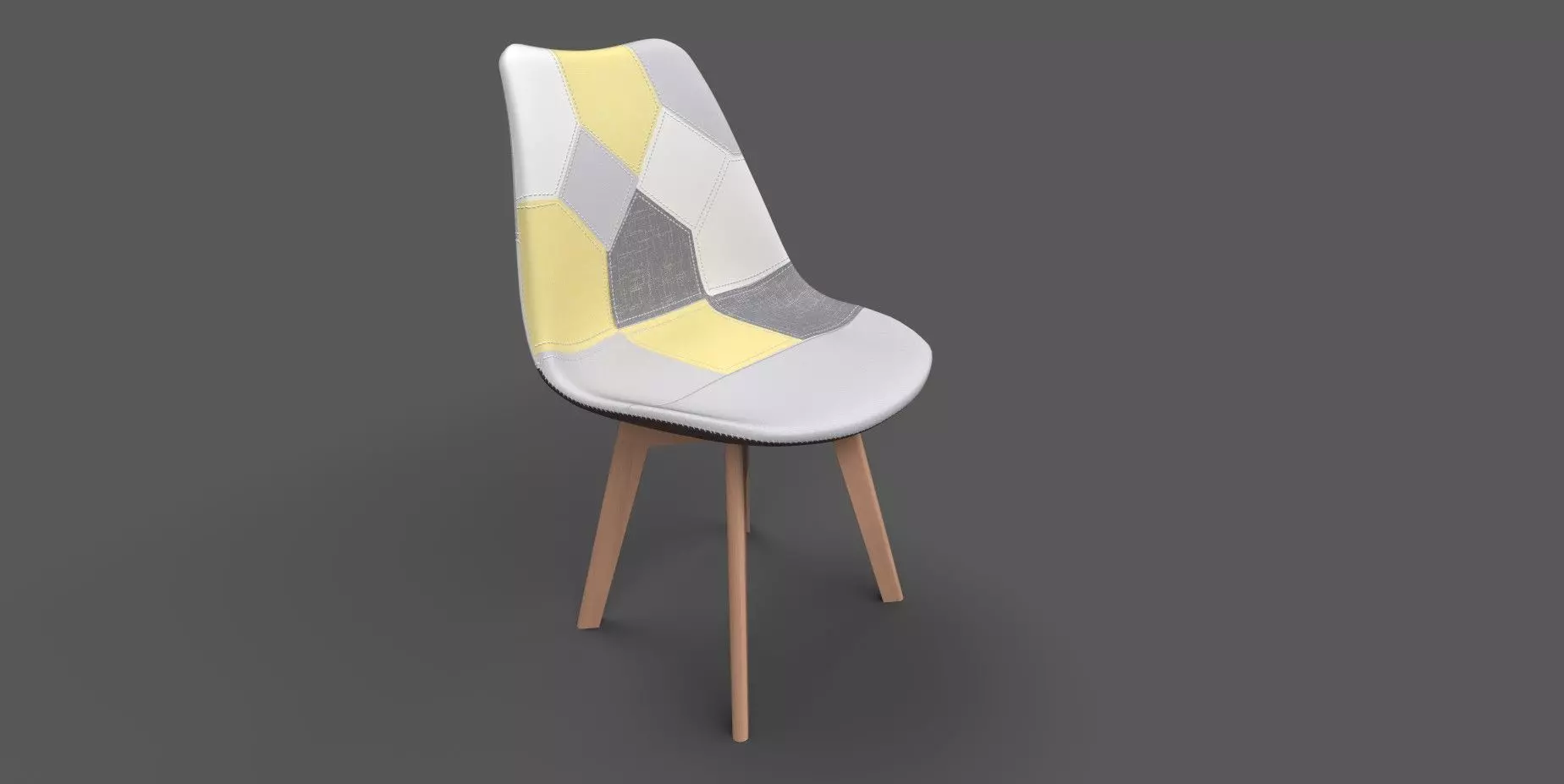 Dining Chair Low-poly 3D model_12