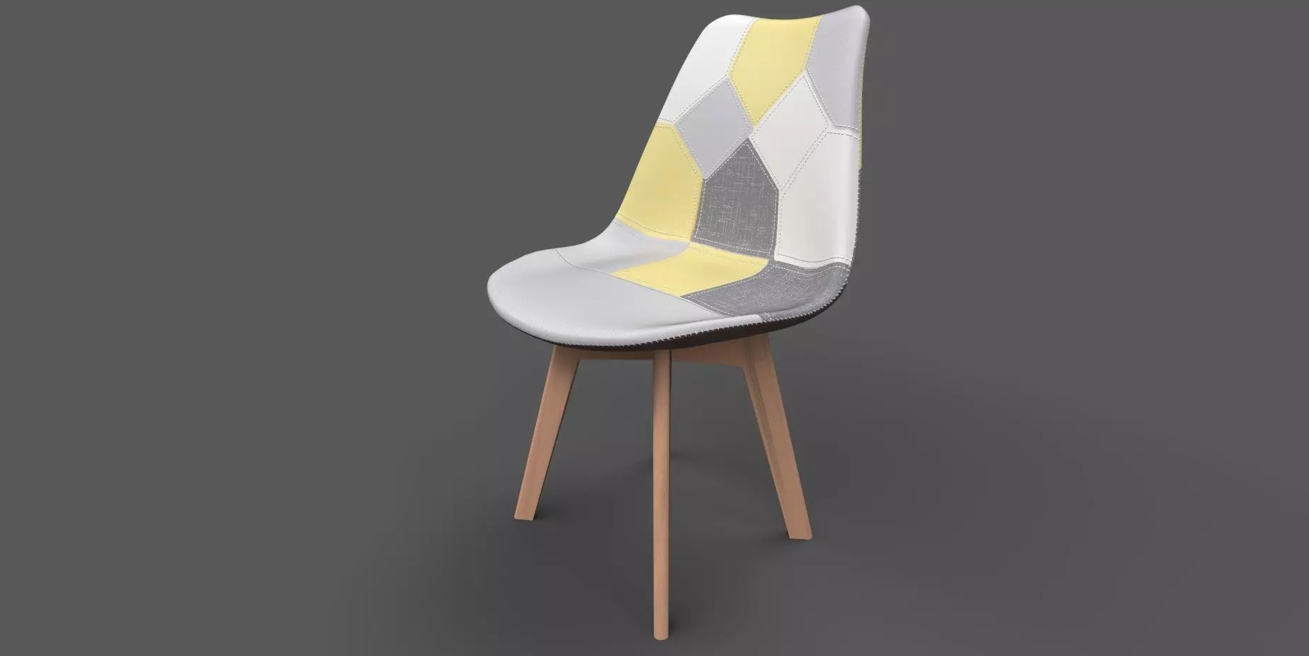 Dining Chair Low-poly 3D model_6